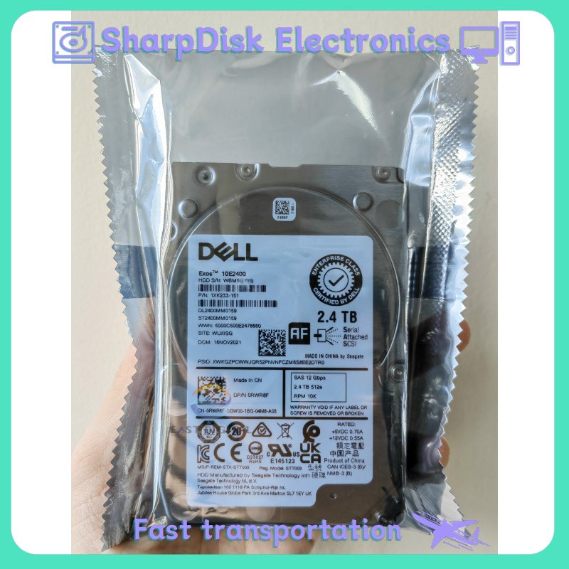 401-ABHQ For R640 R740 R740XD Dell 0RWR8F ST2400MM0159 2.4TB 10K SAS 2.5" 12Gb