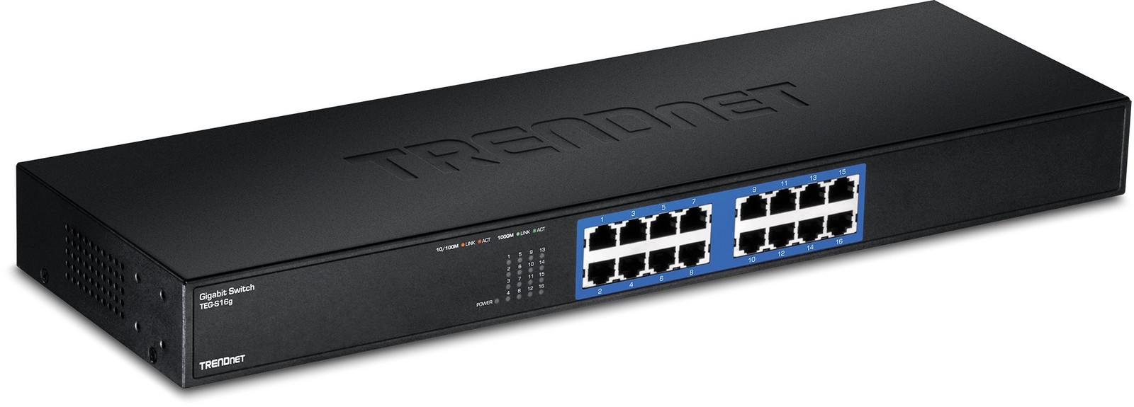 TRENDnet 16-Port Unmanaged Gigabit GREENnet Switch, 16 x RJ-45 Ports, 32Gbps