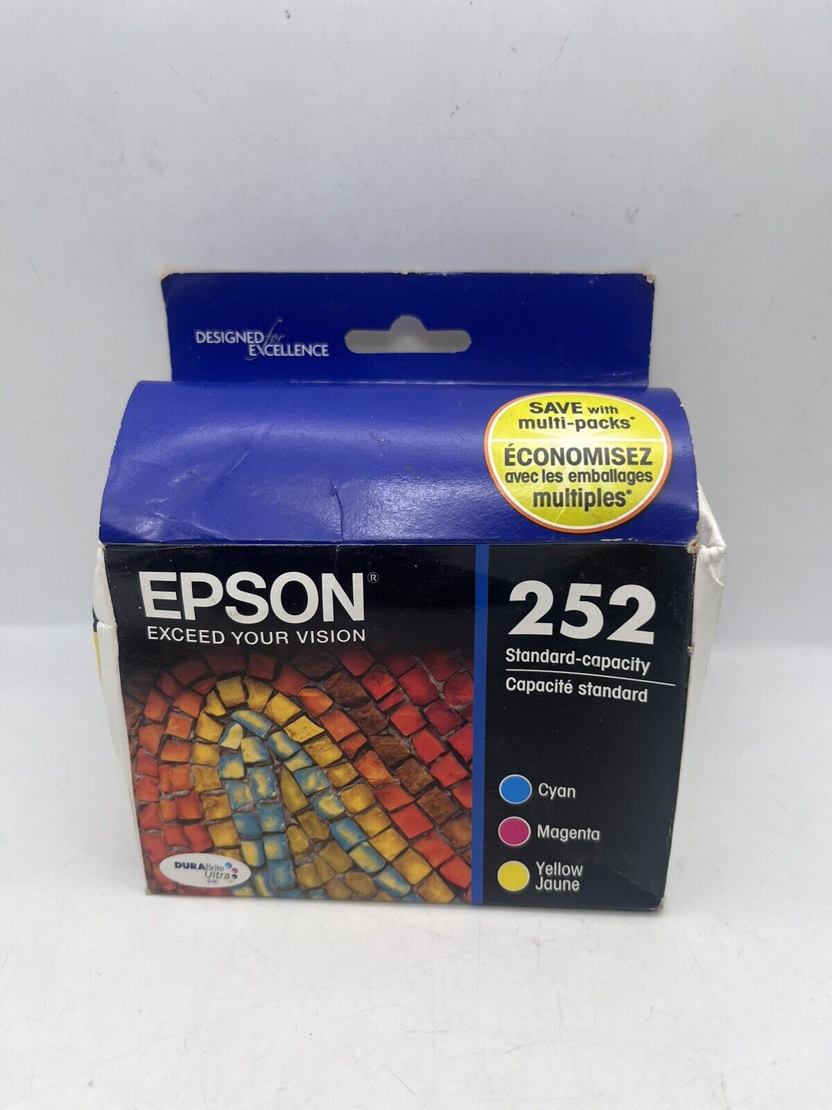 Genuine Epson 252 Tri-color Cyan Magenta Yellow Combo Ink Cartridge Exp 04, 2017