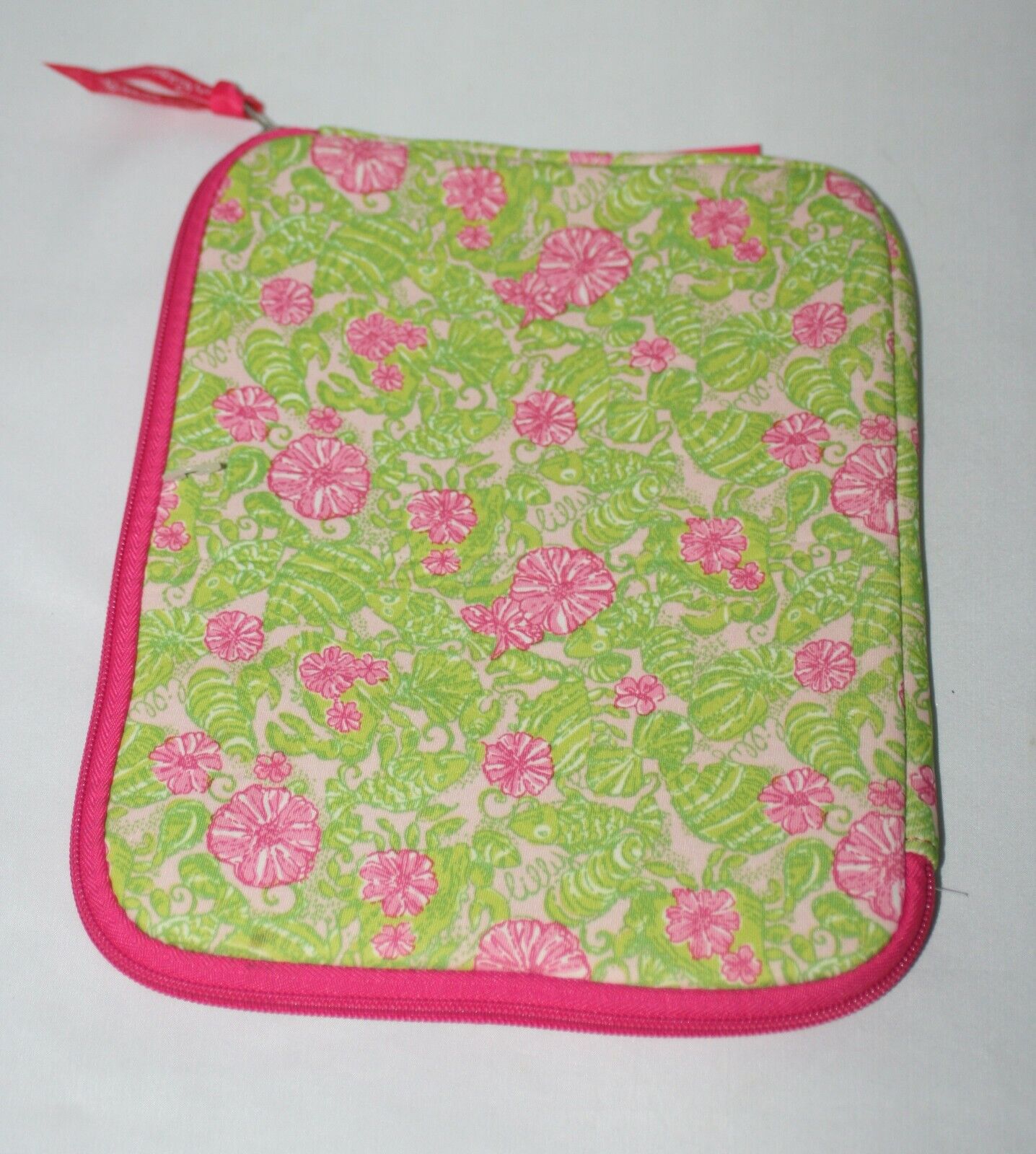 Lilly Pulitzer Chum Bucket Soft iPad Tablet Case Pink Green Sea 8 x 10 ~ NWOT