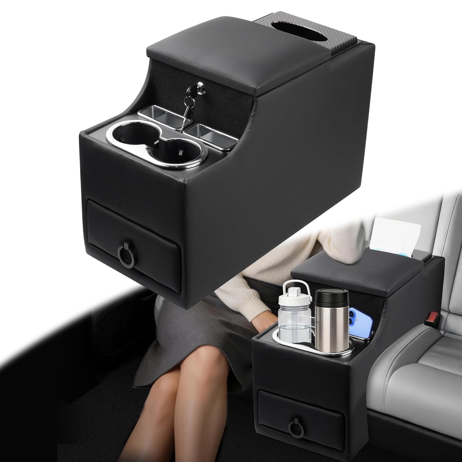 Mixsuper Center Console Between Seat Organizer for Minivans & SUVs Floor Console