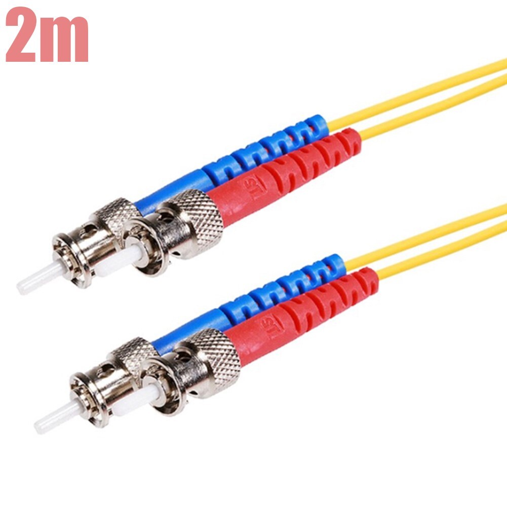2M ST-ST Fiber Optic 9/125 Duplex Single Mode Optical Patch Cable Cord Yellow