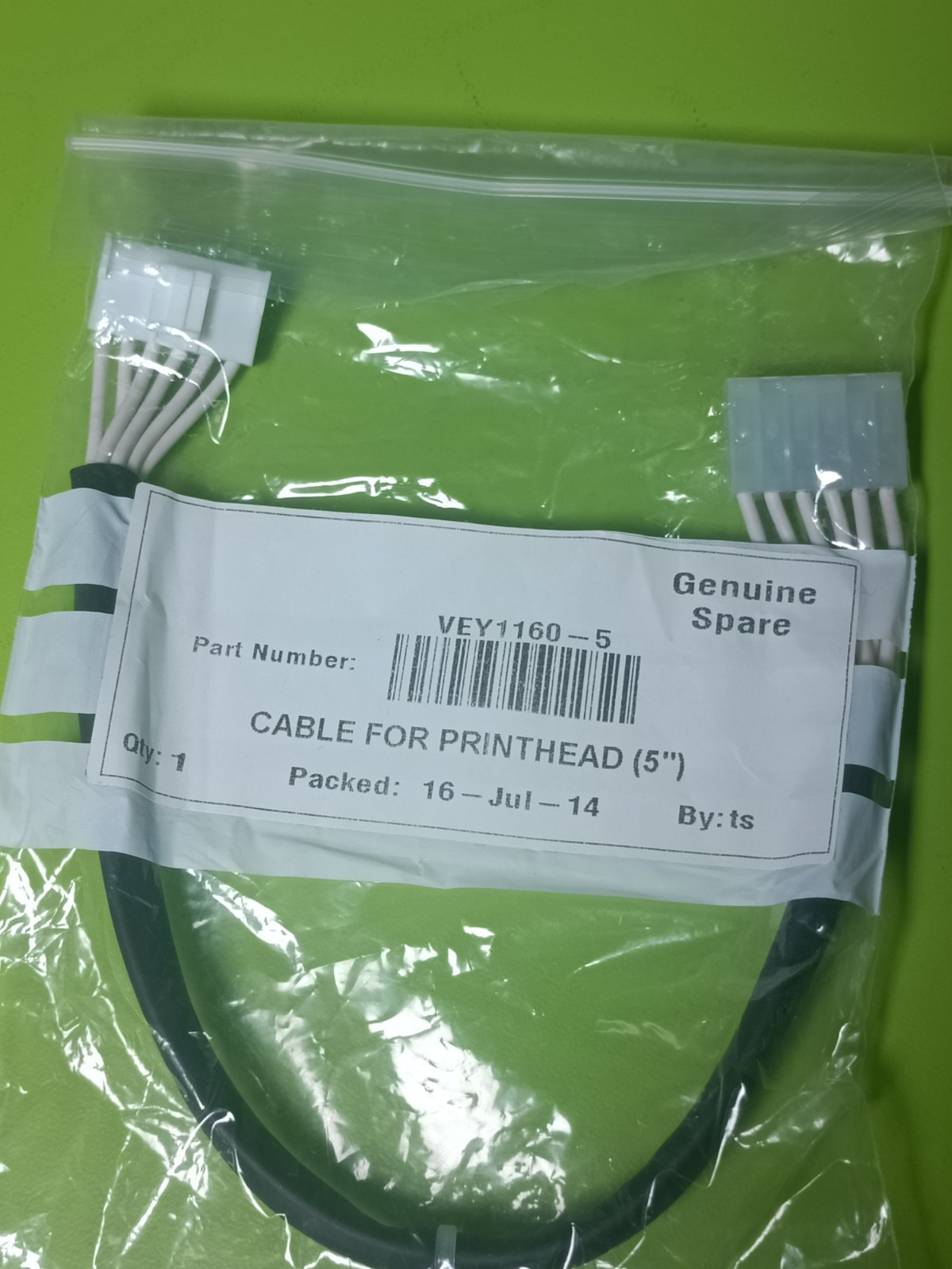 Domino Cable for Printhead 5in   GENUINE SPARE -VEY1160-5