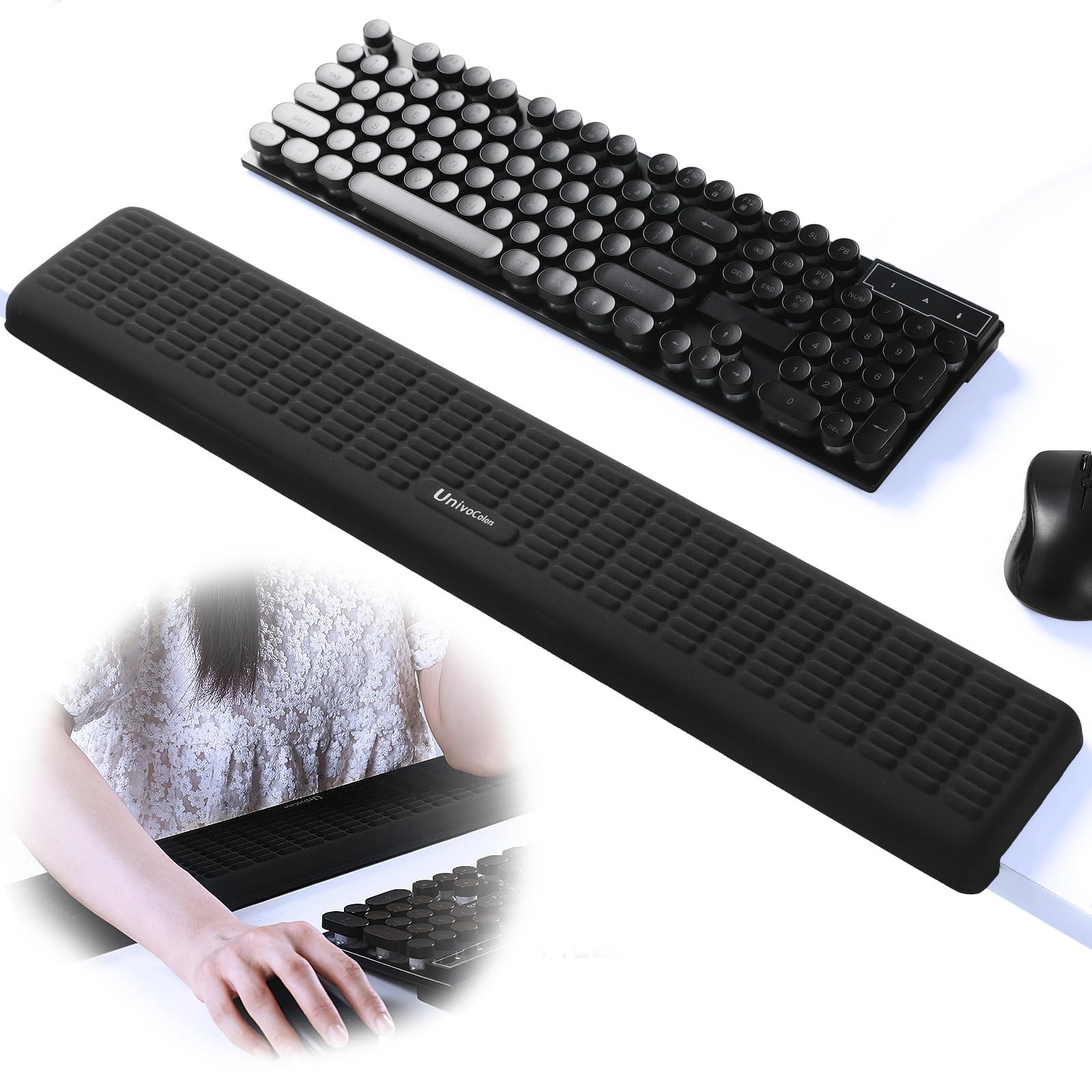 1 PC UnivoColors PostureUp LShaped Black Desk Long Wrist Rest Elbow Pad 23.6"