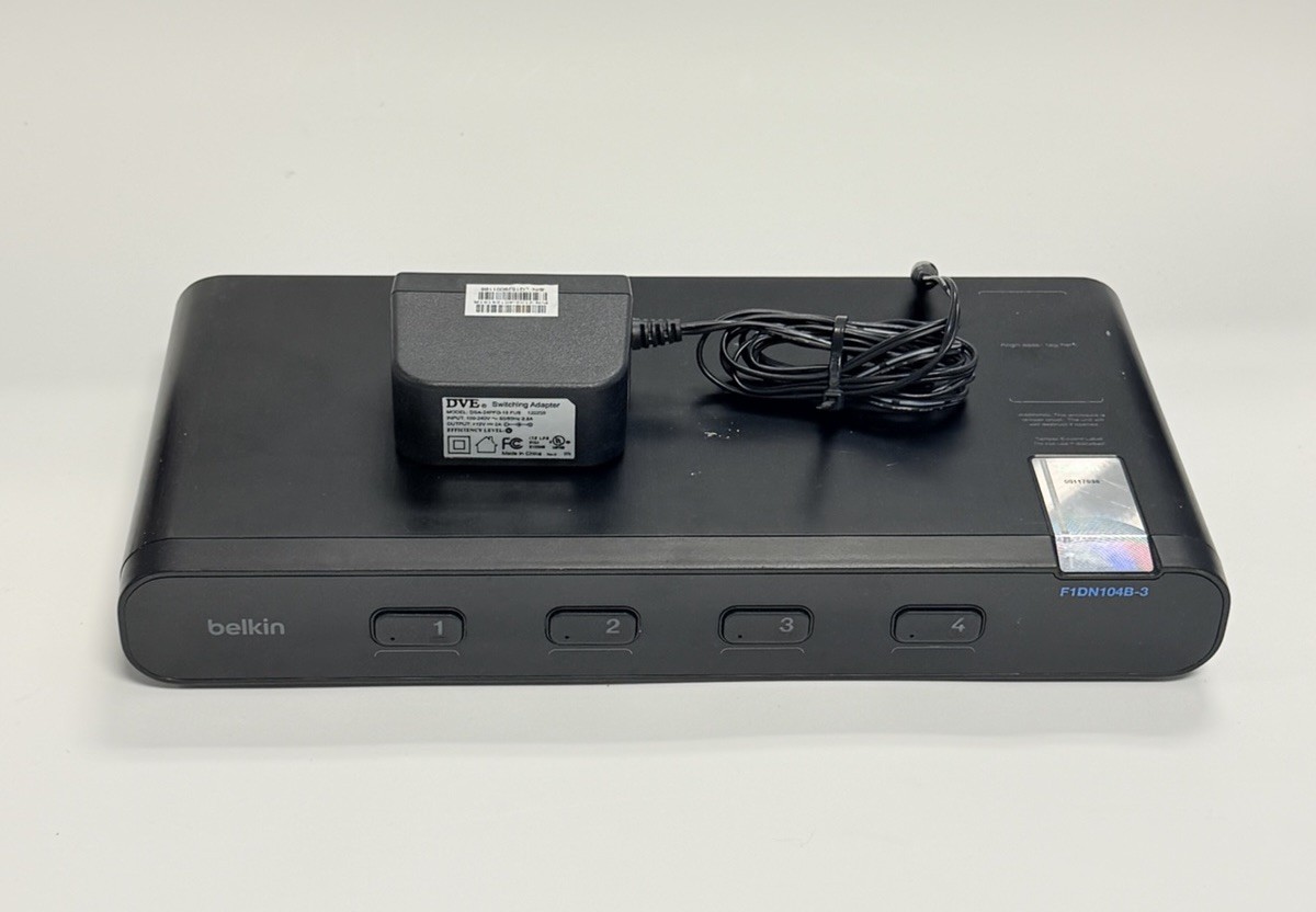 KVM Switch Belkin Secure Dual-Head DVI-I KVM Switch 4 Ports Audio  F1DN104B-3