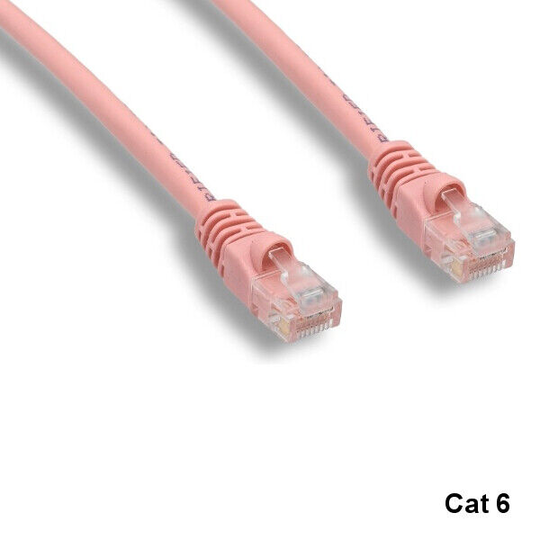 KNTK Pink 5' Cat6 UTP Ethernet Cable 24AWG 550MHz RJ45 Patch Panel Networking