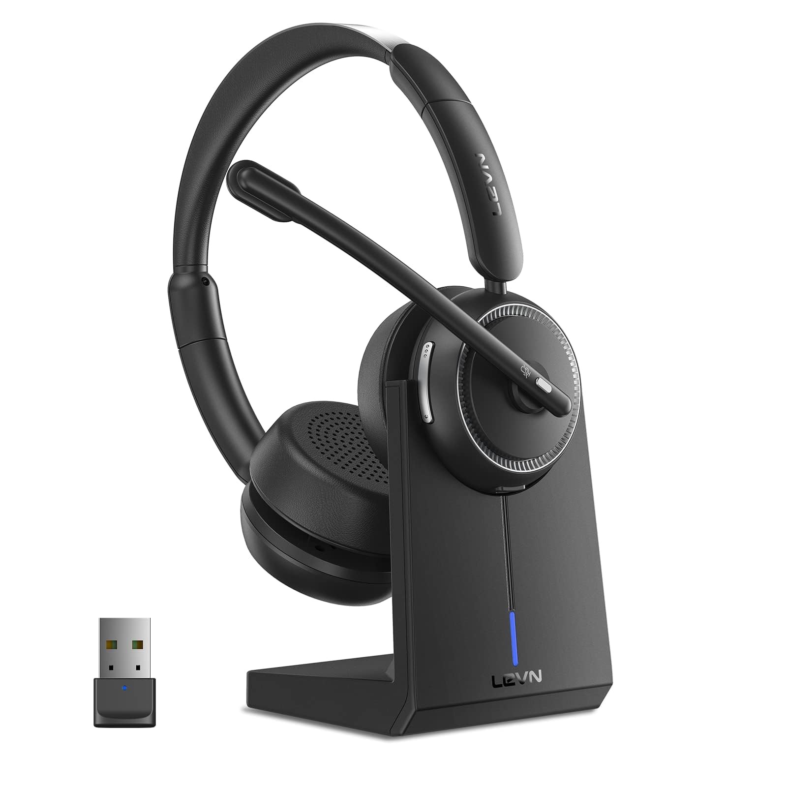 Wireless Headset with Mic for Work, Bluetooth Headset with Microphone (Noise ...