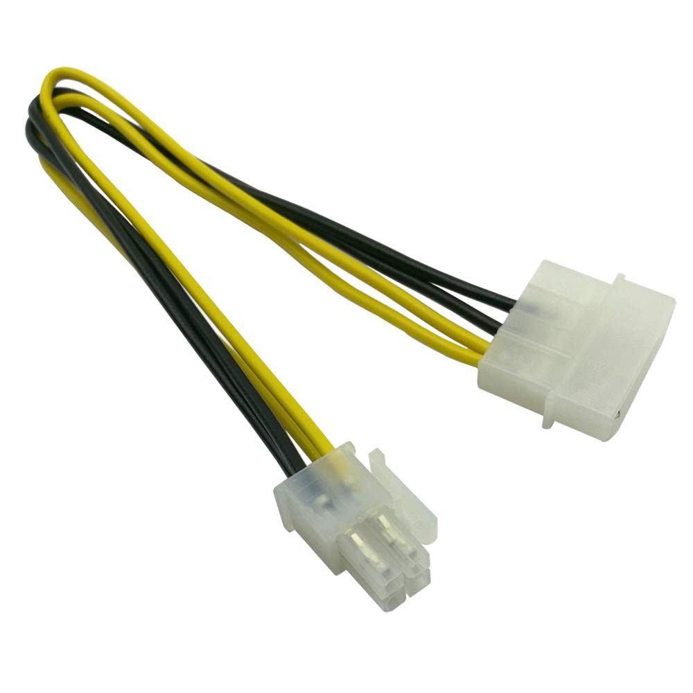 COMeap (3-Pack) 4 Pin Molex Connector, LP4 to ATX 4 pin, Black