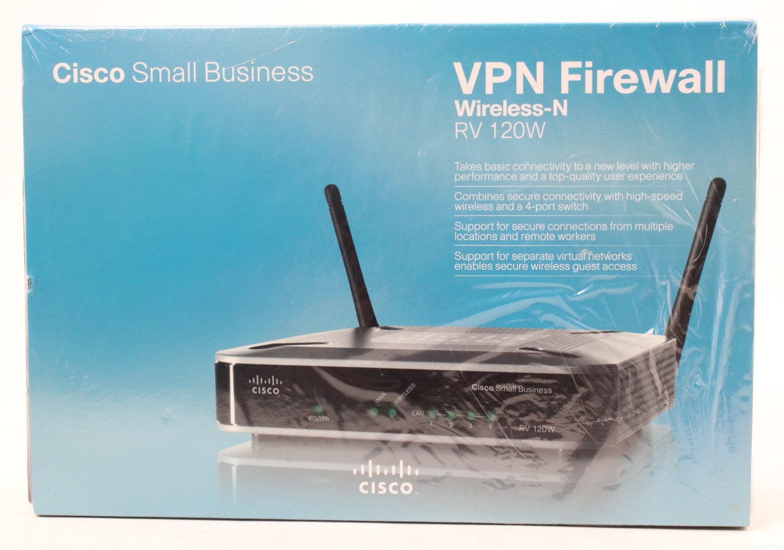 NEW Cisco Small Business VPN Firewall Wireless N RV 120W 802.11b/g/n; 6186681