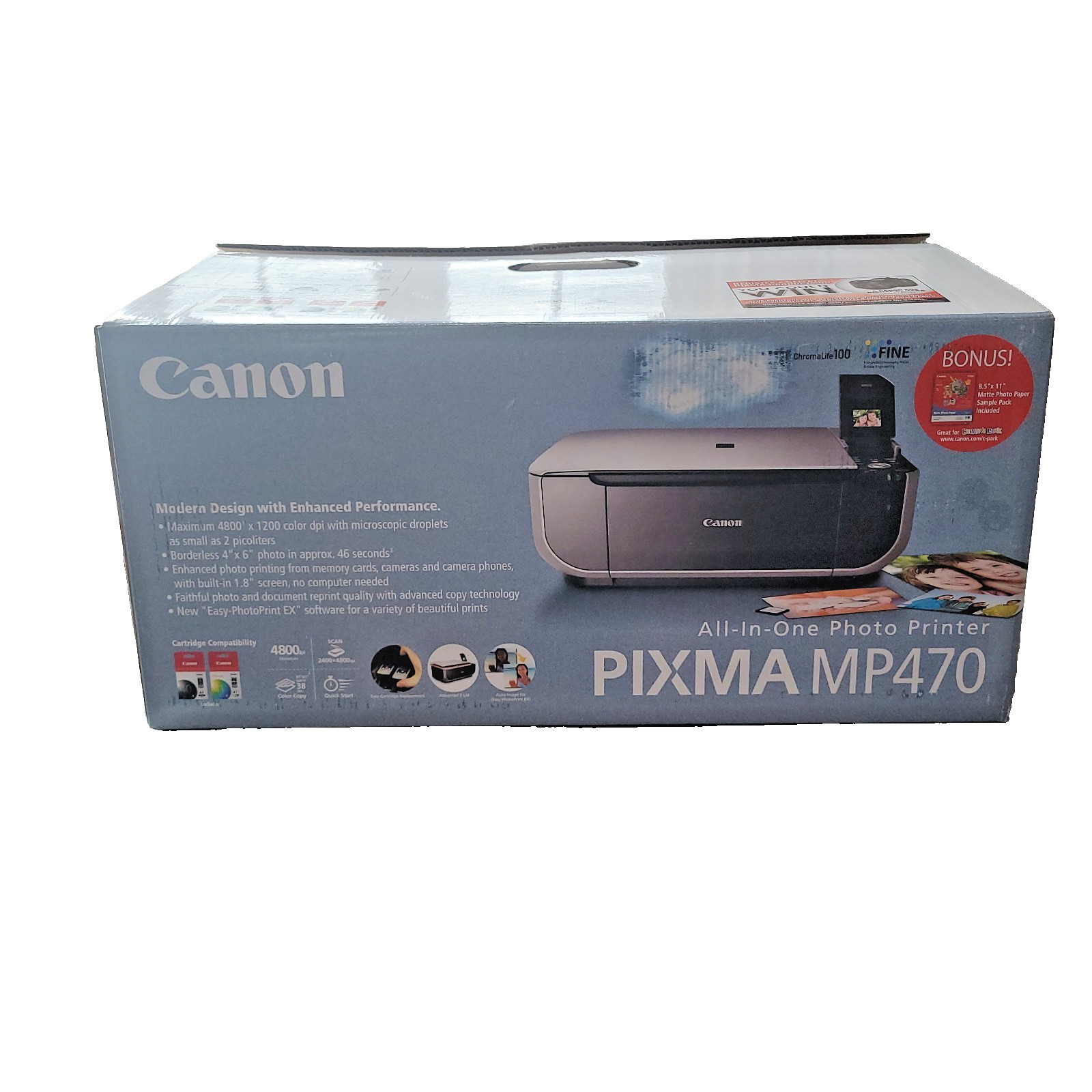 Canon PIXMA MP470 All-In-One Inkjet Photo Printer Open Box New Same Day Shipping