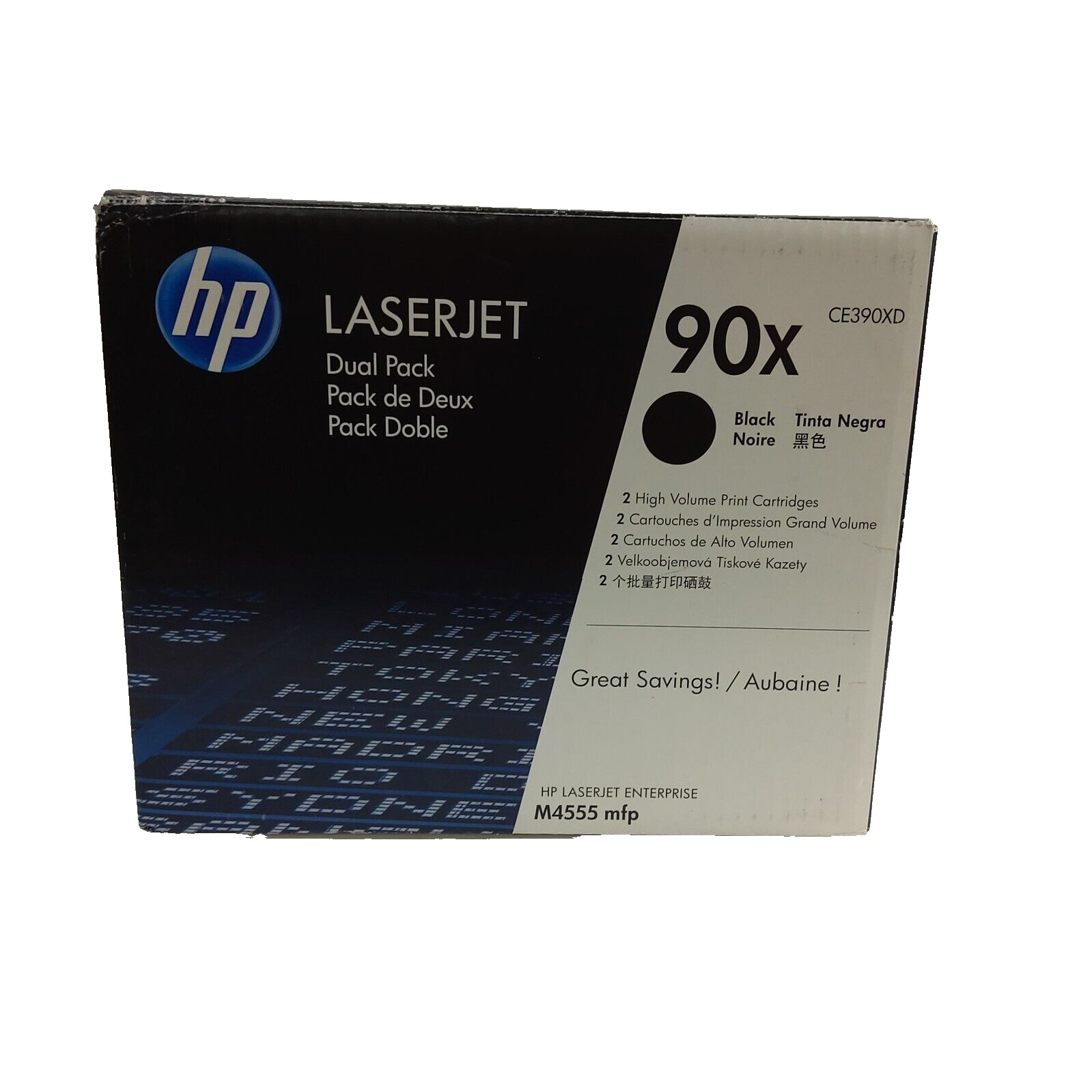HP 90X Dual Pack High Yield Black LaserJet Toner Cartridges CE390XD