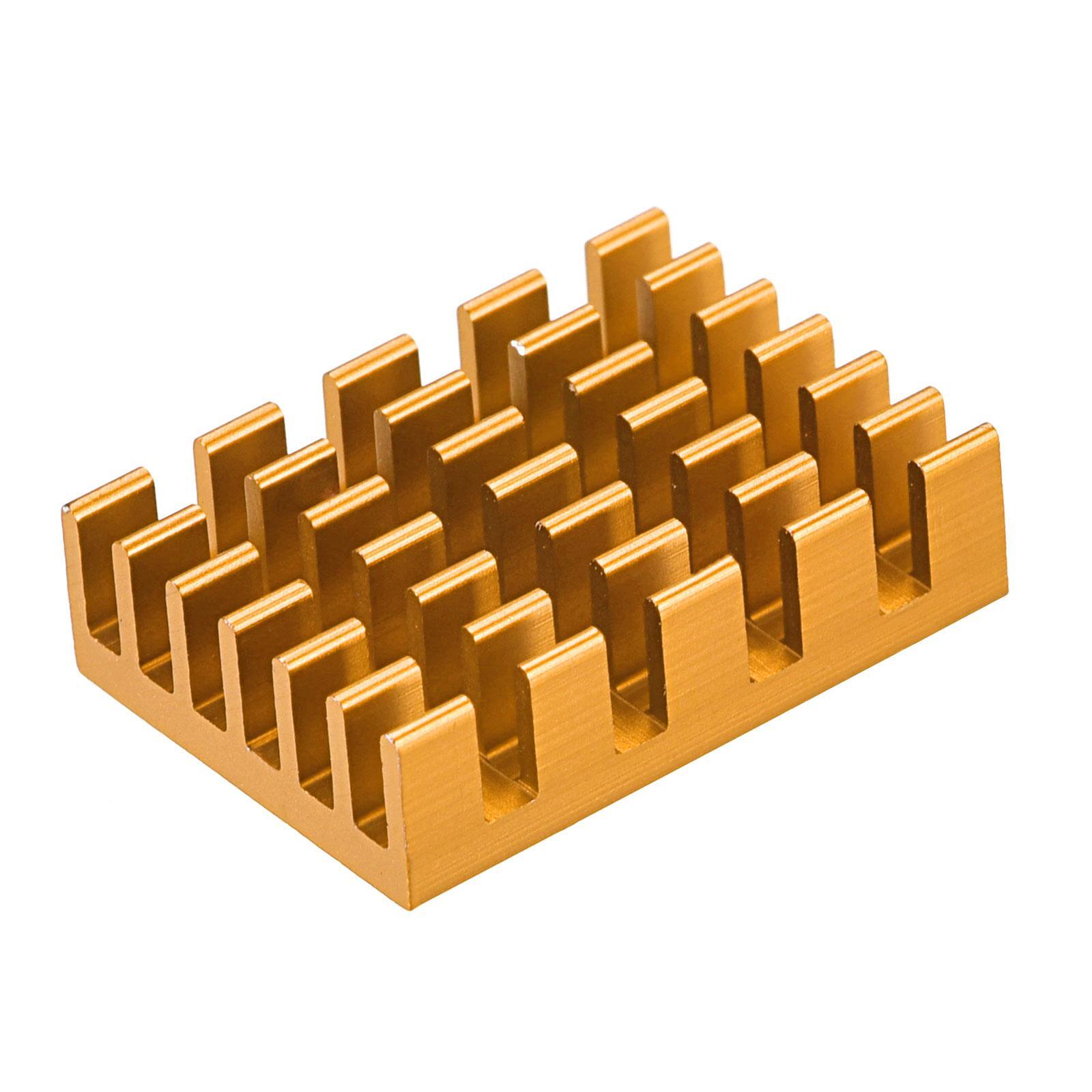 Electronic Radiators Aluminium Heatsink 20x14x6mm for CPU Gold Tone Pack of 6