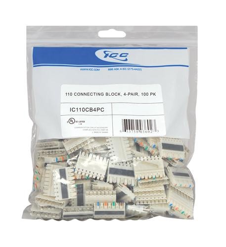 ICC ICC-IC110CB4PC 110 CONNECTING BLOCK- 4-PAIR- 100 PK