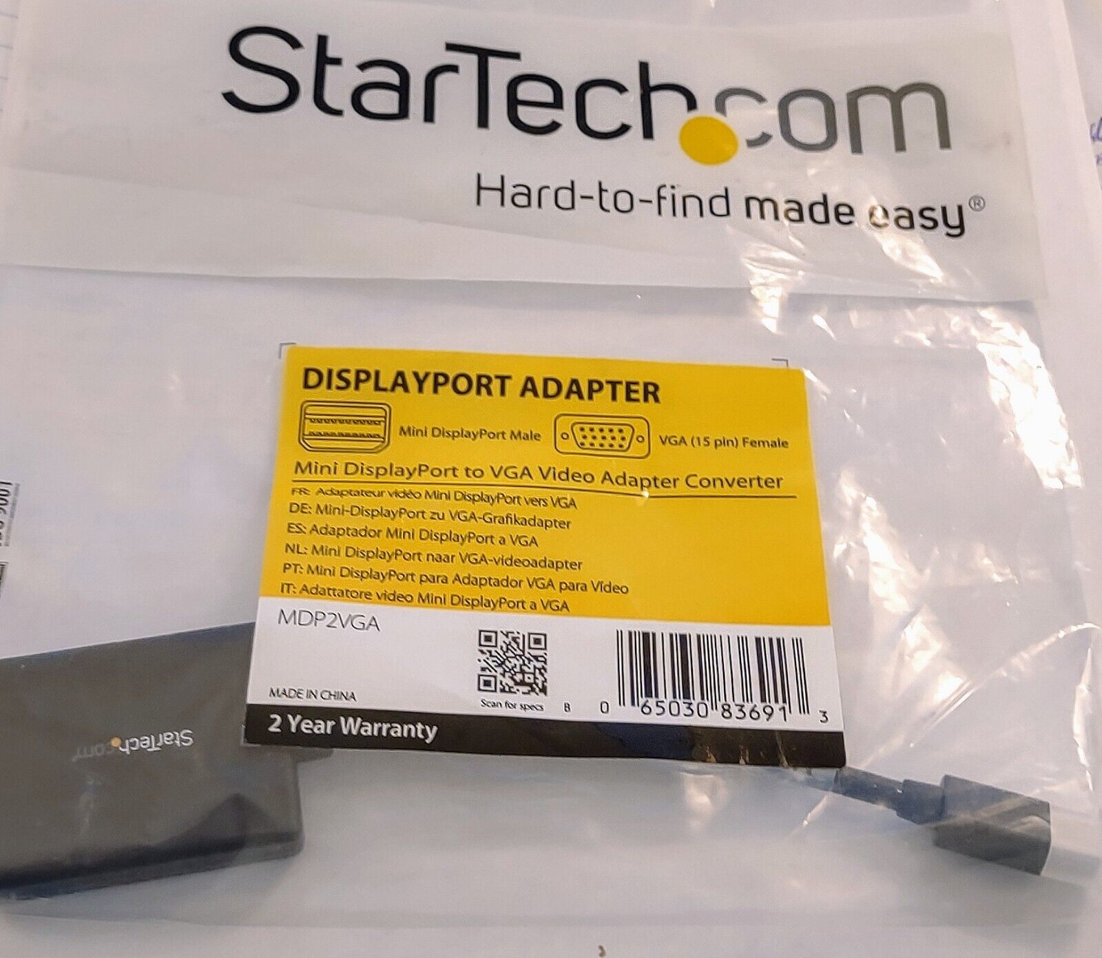 StarTech.com Mini DisplayPort to VGA Video Adapter Converter New