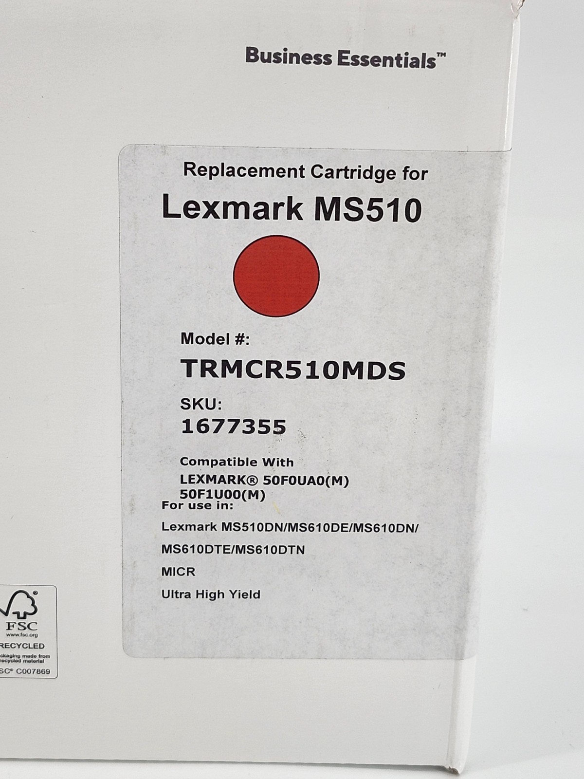 Lexmark 50F0UA0 50F1U00 Ultra High Yield MS 510 Black Toner