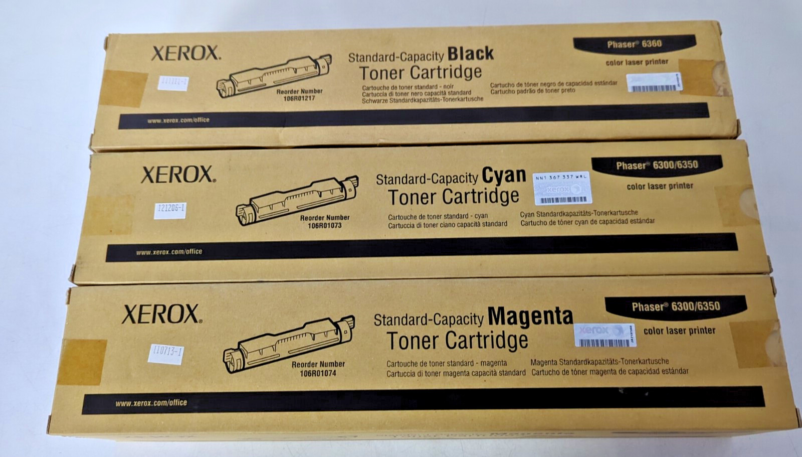 XEROX STANDARD-CAPACITY PHASER 106R01217 B, 106R01073 C,106R01074 M