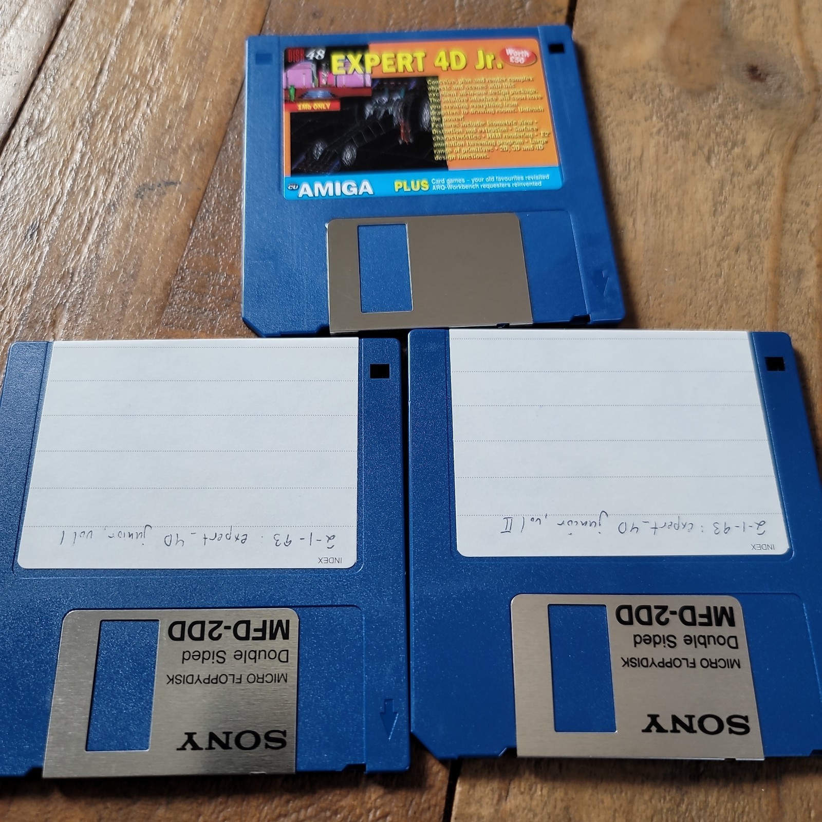 1993 AMIGA Experts 4D Jr. Card Games PC Wise 3 1/2" Floppy Disk & Vol II