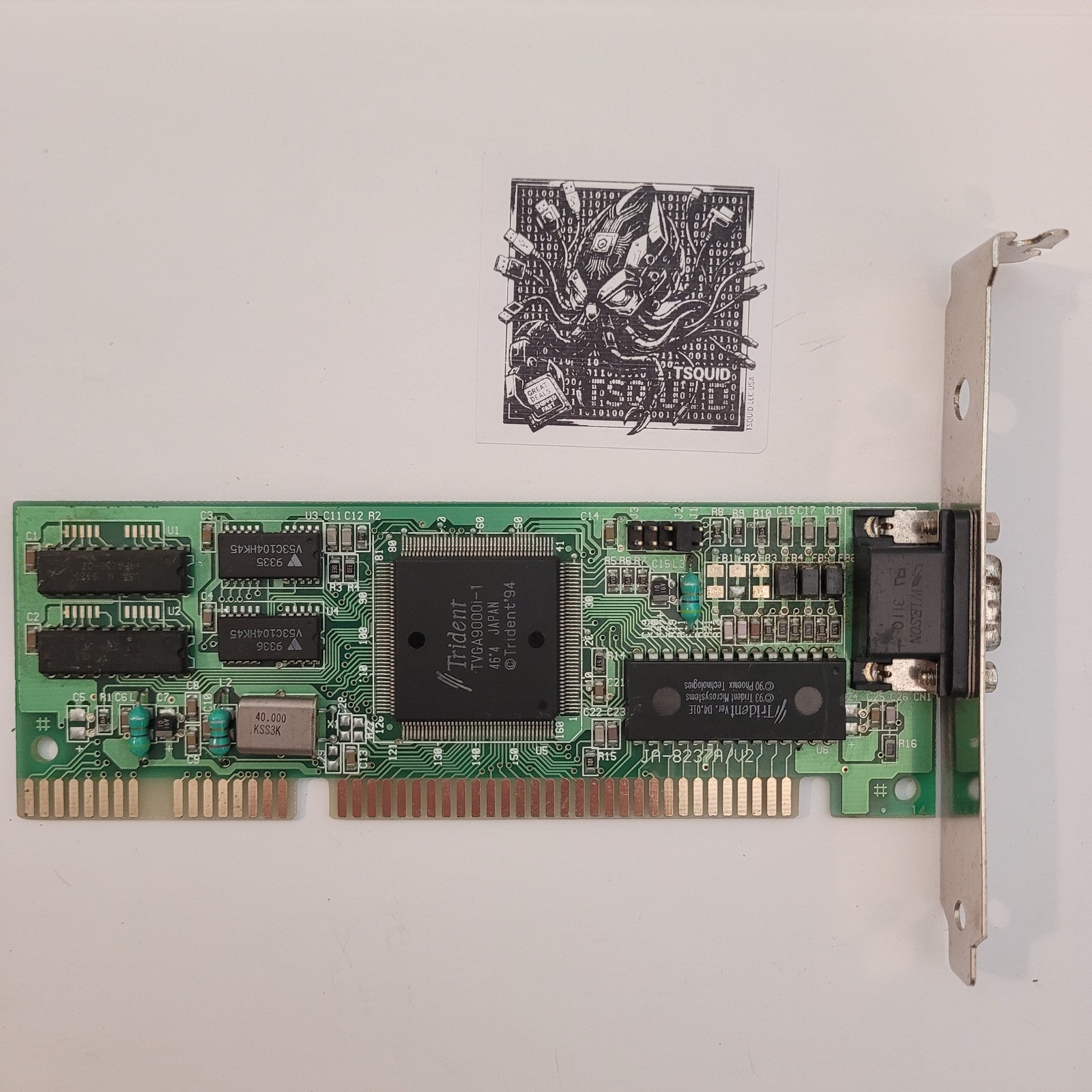 Trident TVGA9000i-1 ISA Video Graphics Card Vintage Retro PC VGA Adapter