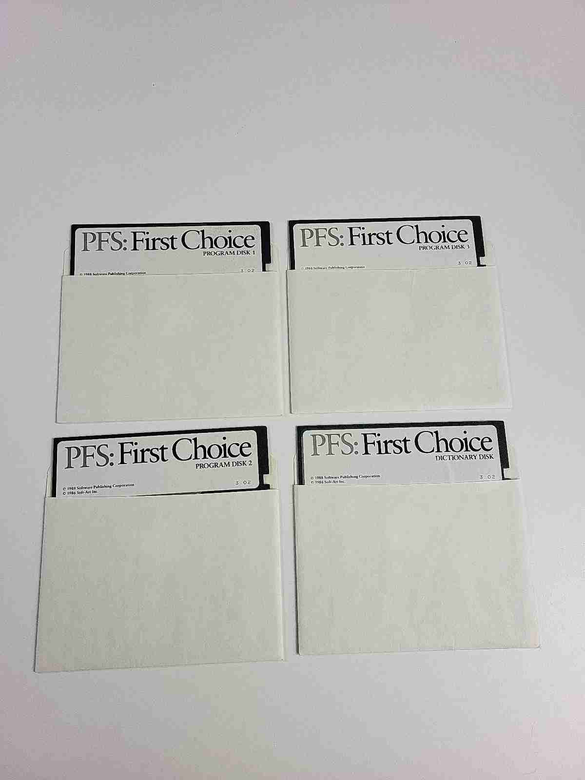 Vintage Software 1988 PFS: First Choice - 4 Disks - 5.25" Floppy Disk 5 1/4"