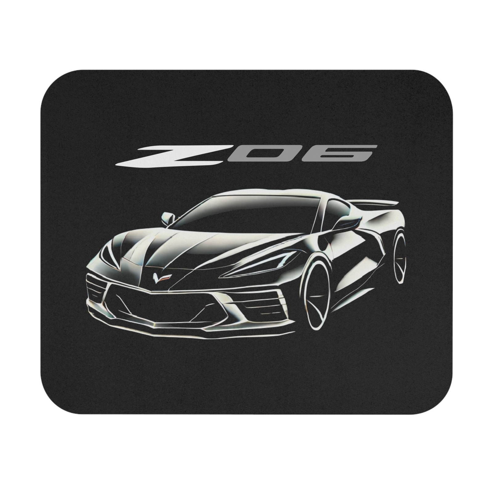 Corvette C8 Z06 Mouse Pad – Black Supercar Graphic Design