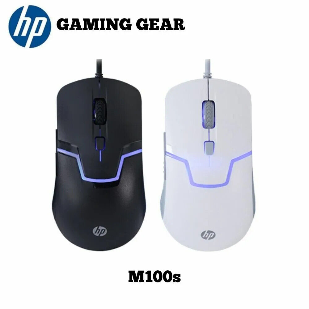 HP M100s Wired Gaming Mouse, 5 key + DPI 3200 MAX DPI (BACK/WHITE) 