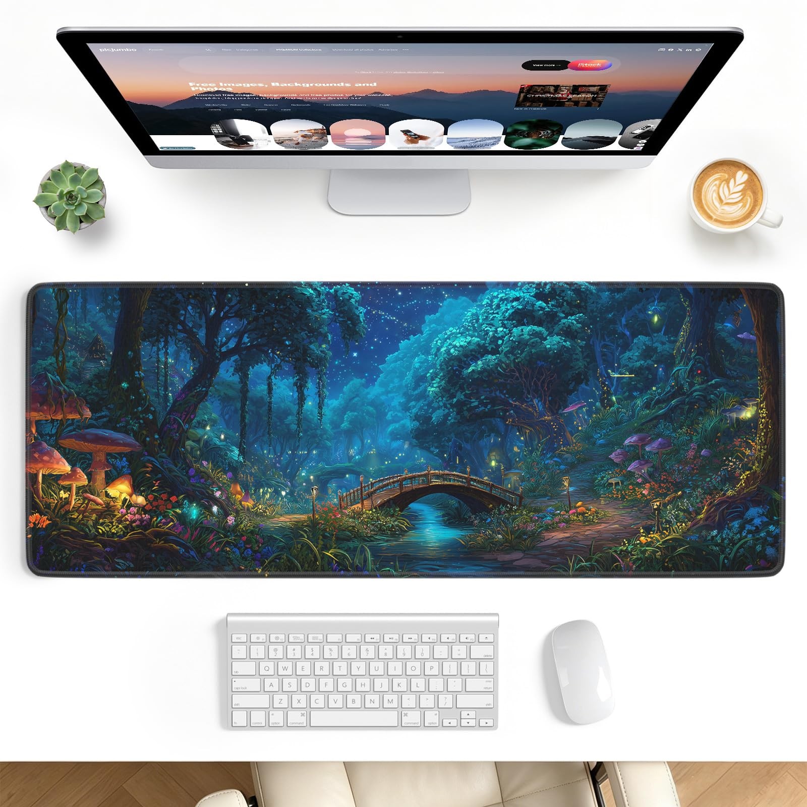 Stanploe Large Gaming Mouse Pad, Magic Forest, 31.5x11.8 Inch