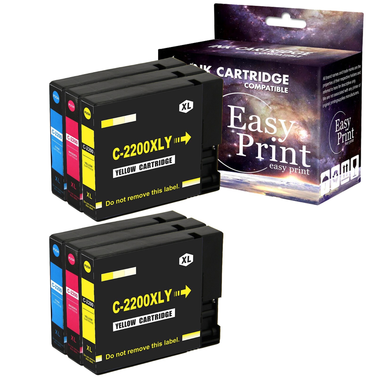6PK PGI 2200 Ink Cartridge for Canon Maxify MB5420 iB4020 iB4120 Printer,2C2M2Y