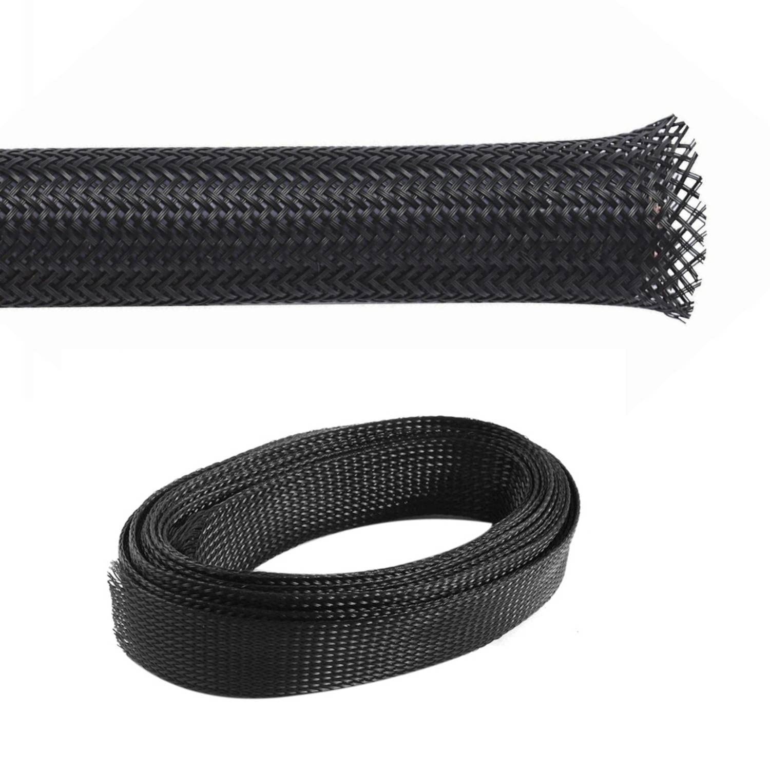 PET Expandable Braided Sleeving 3/8” Inch 500’ Ft - Black