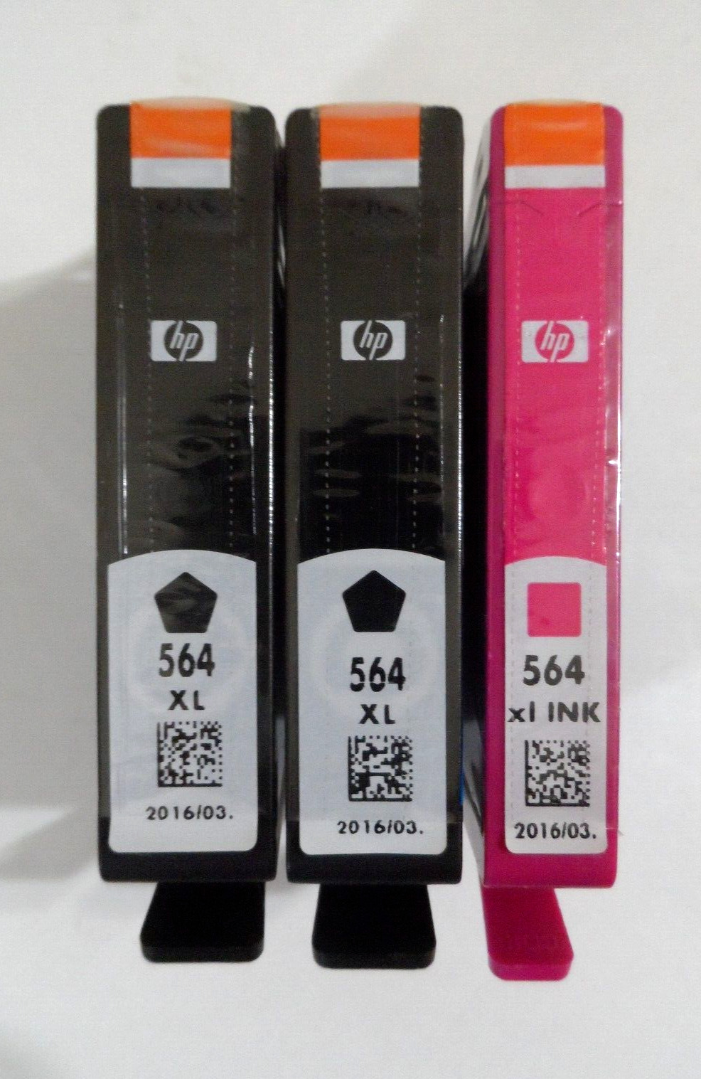 NEW/NO BOX - Genuine HP (2) Black 564 XL & (1) Magenta 564XL Ink - EXP 03/2016