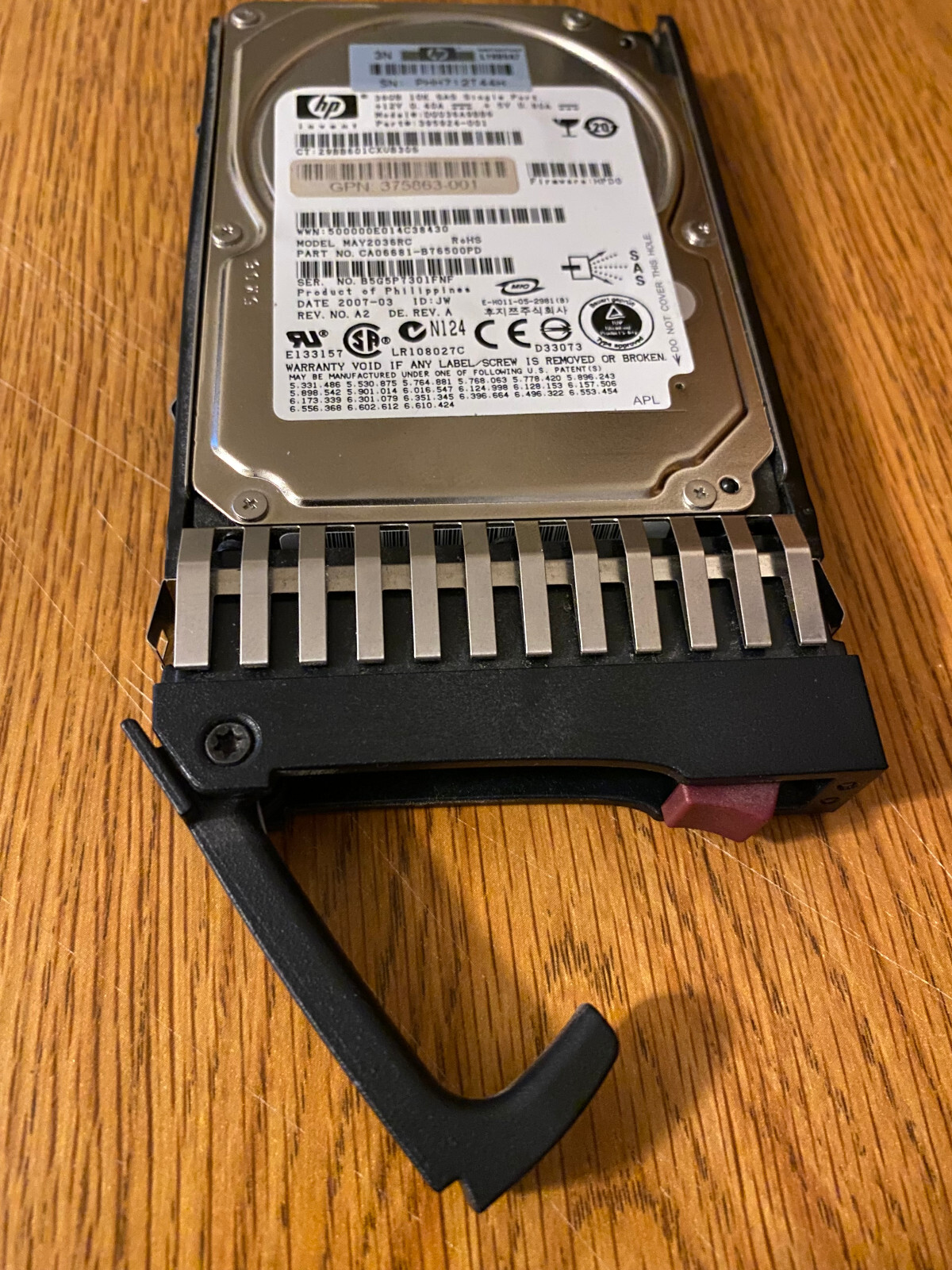 HP 36GB 10k SAS Single Port Internal 2.5" HDD (376596-001 375863-001) - Tested