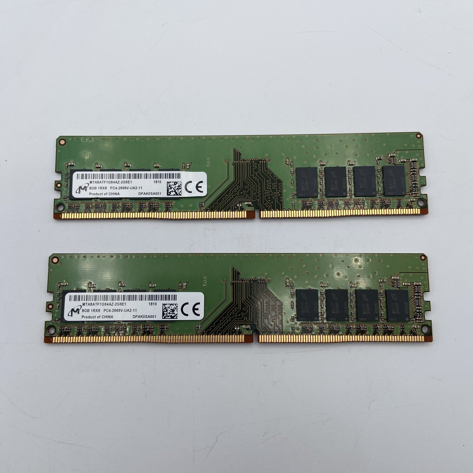 Micron 16GB (2x8GB) DDR4 2666MHz PC4-21300 Desktop RAM MTA8ATF1G64AZ-2G6E1