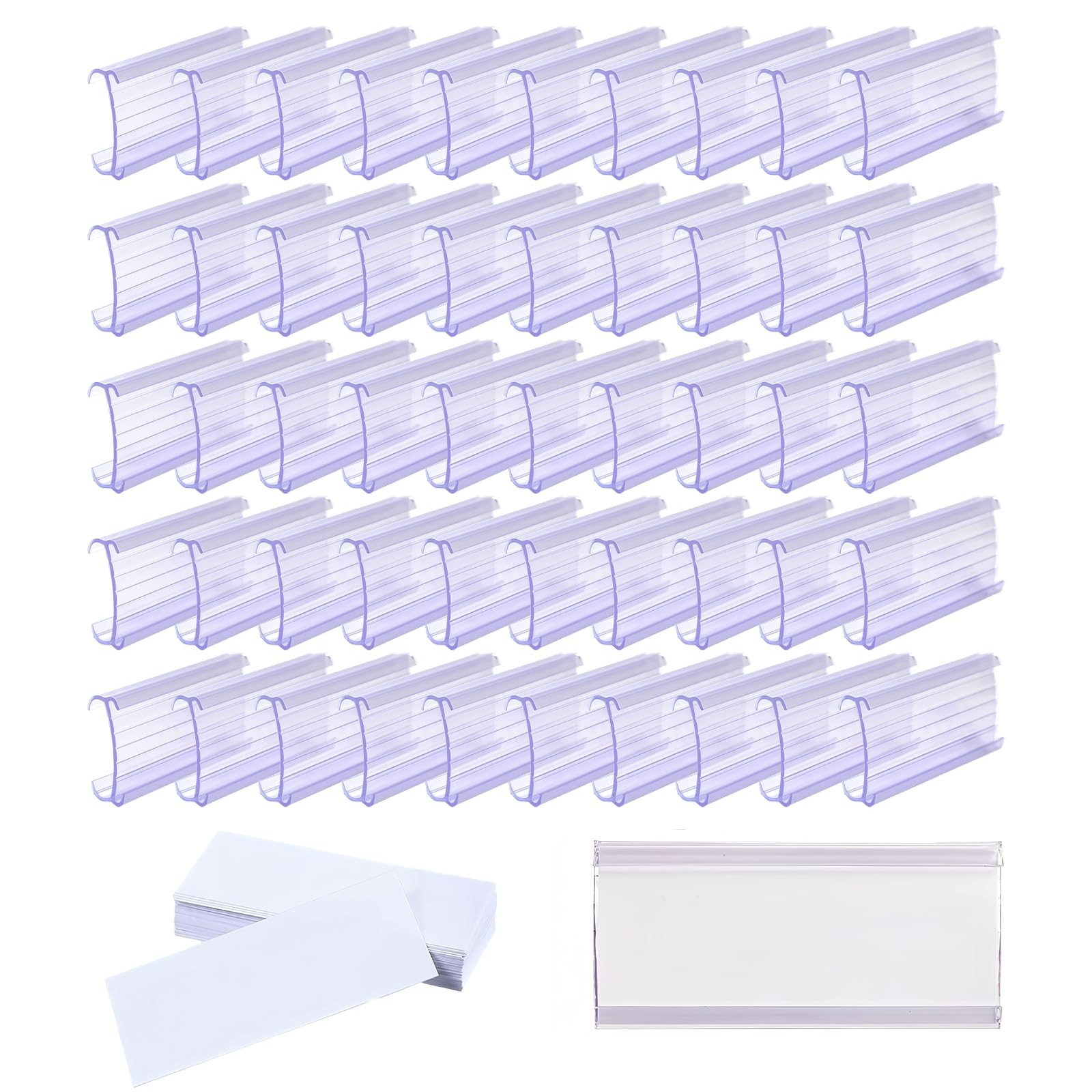 50 PCS Plastic Wire Shelf Rack Label Holder Display Clips Fits 11/4 Inch
