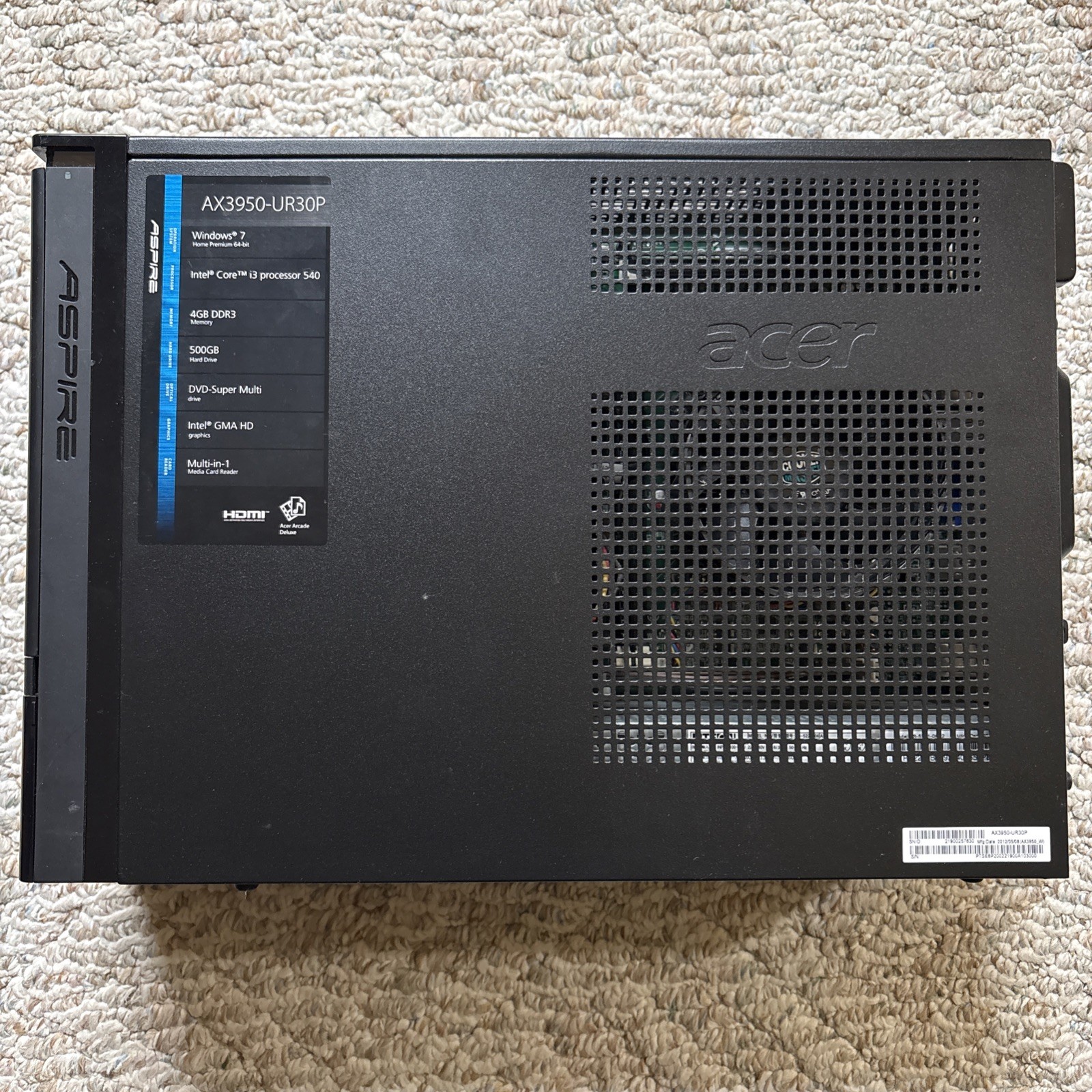 Acer Aspire AX9350-UR30P (500GB, Intel i3, 4GB DDR3 RAM