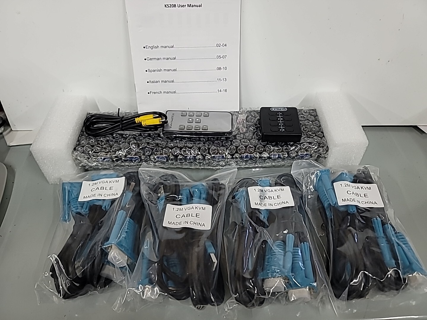 VGA KVM Switch 8 Ports - KVM Switch with Remote,USB Switcher 8 Computers Shar...
