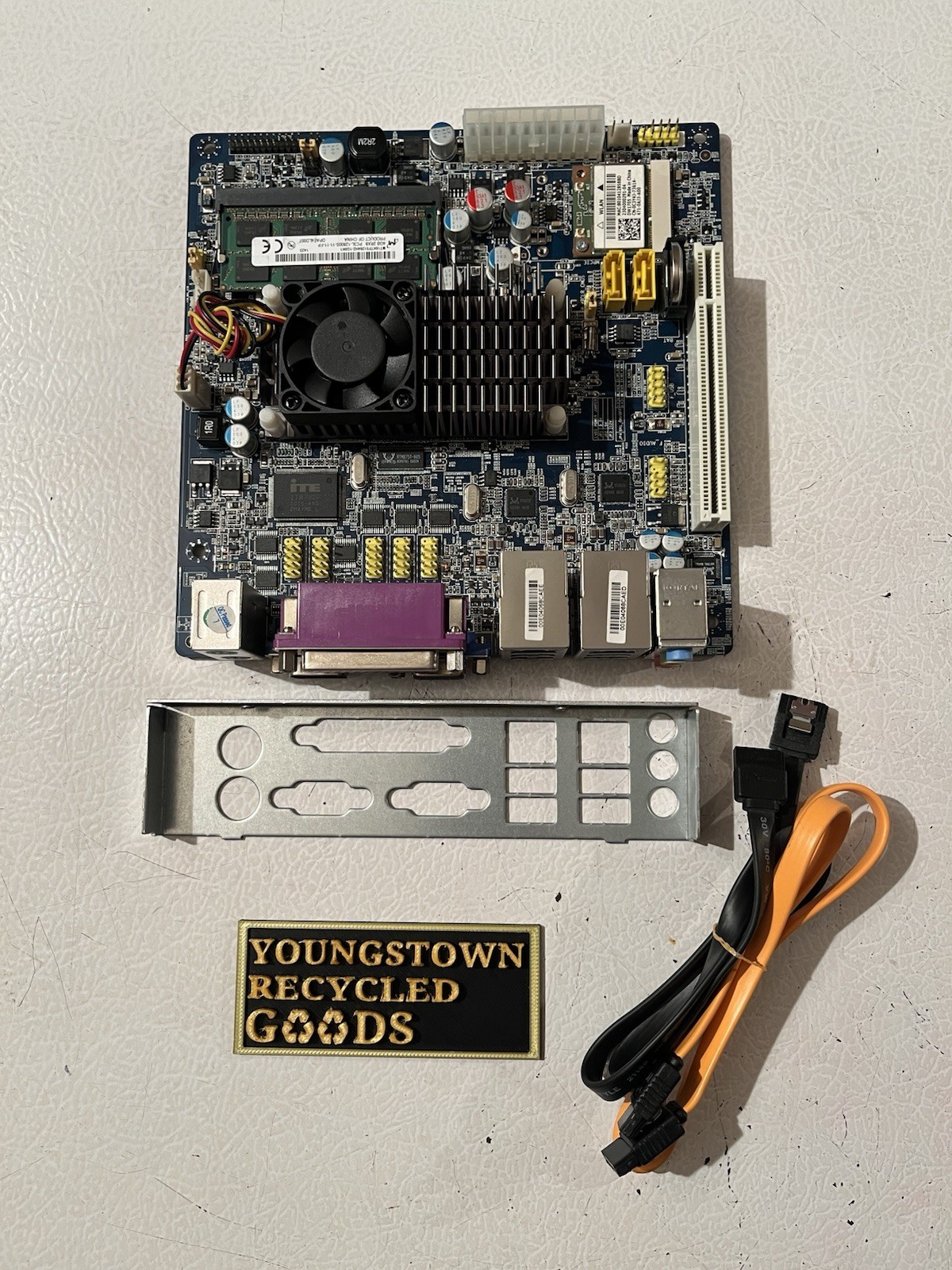 INTEL ATOM D525 MINI-ITX INDUSTRIAL MOBO 1.8GHz CPU 4GB RAM D525+ NM10 ILV 6 COM