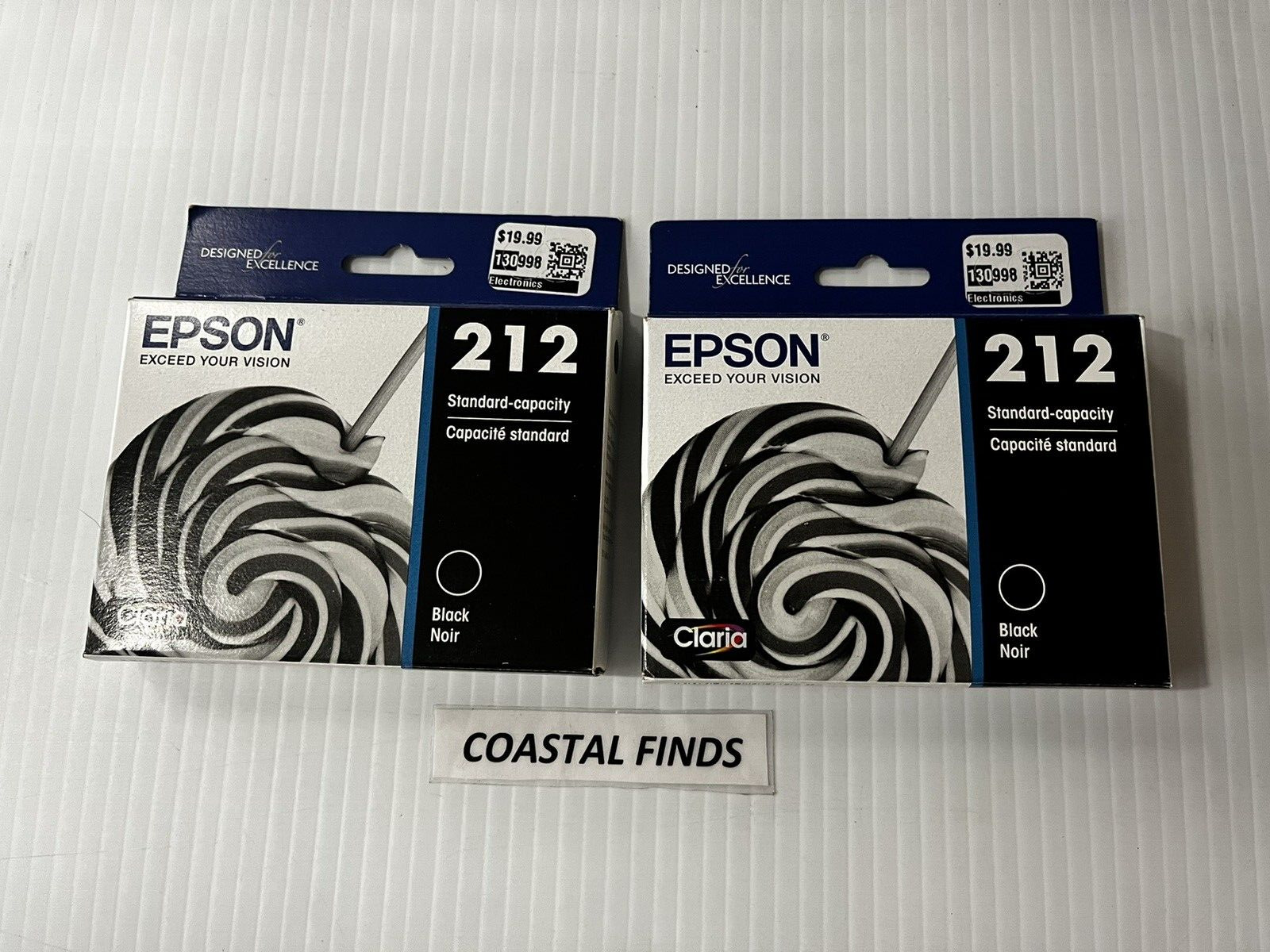 Epson 212 Black Ink Cartridge Lot of 2 OEM NEW Genuine Sealed 2023 Date XP-4100