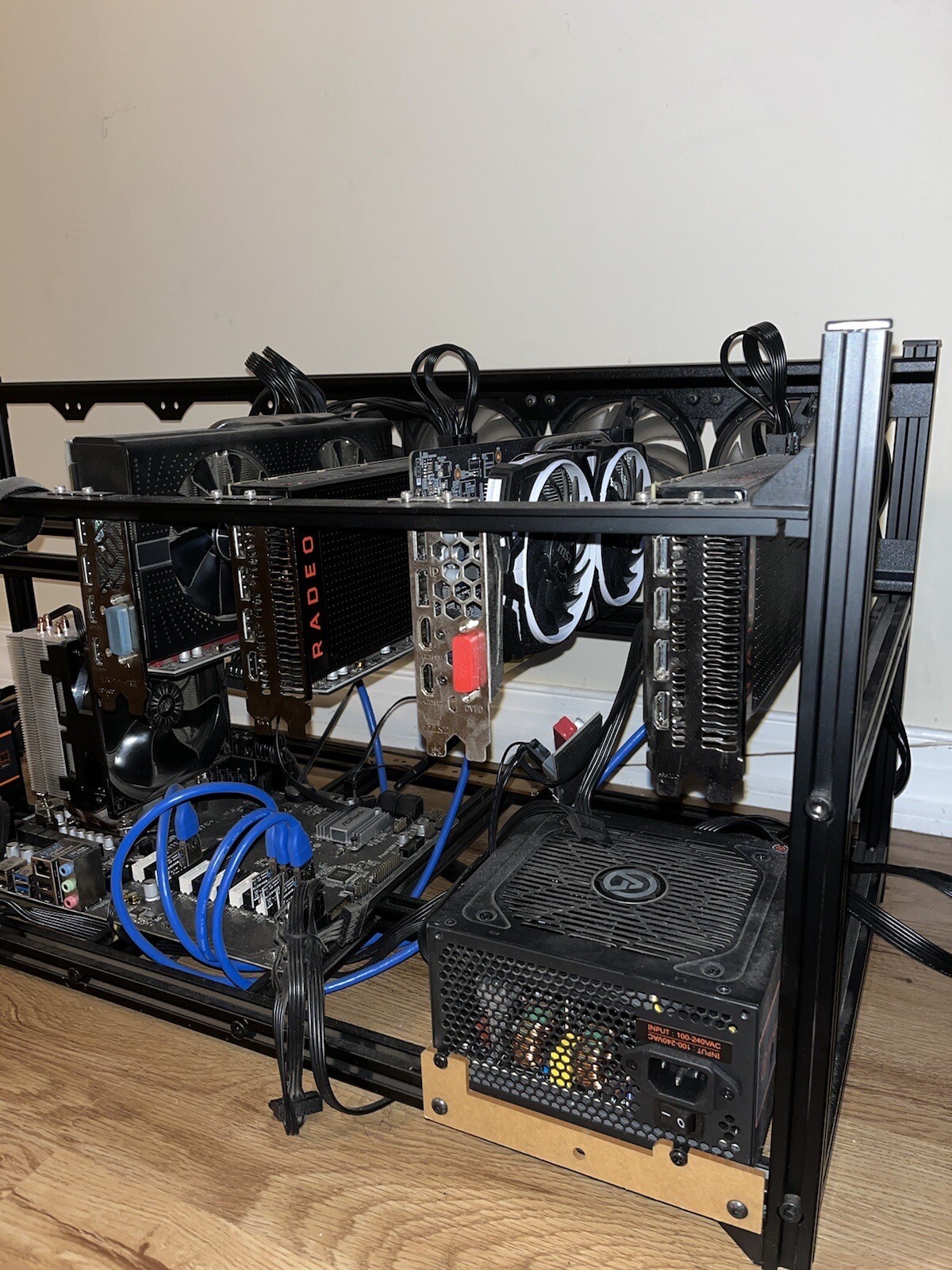 Complete Working Mining Rig with 3 GPU’s Can Add More