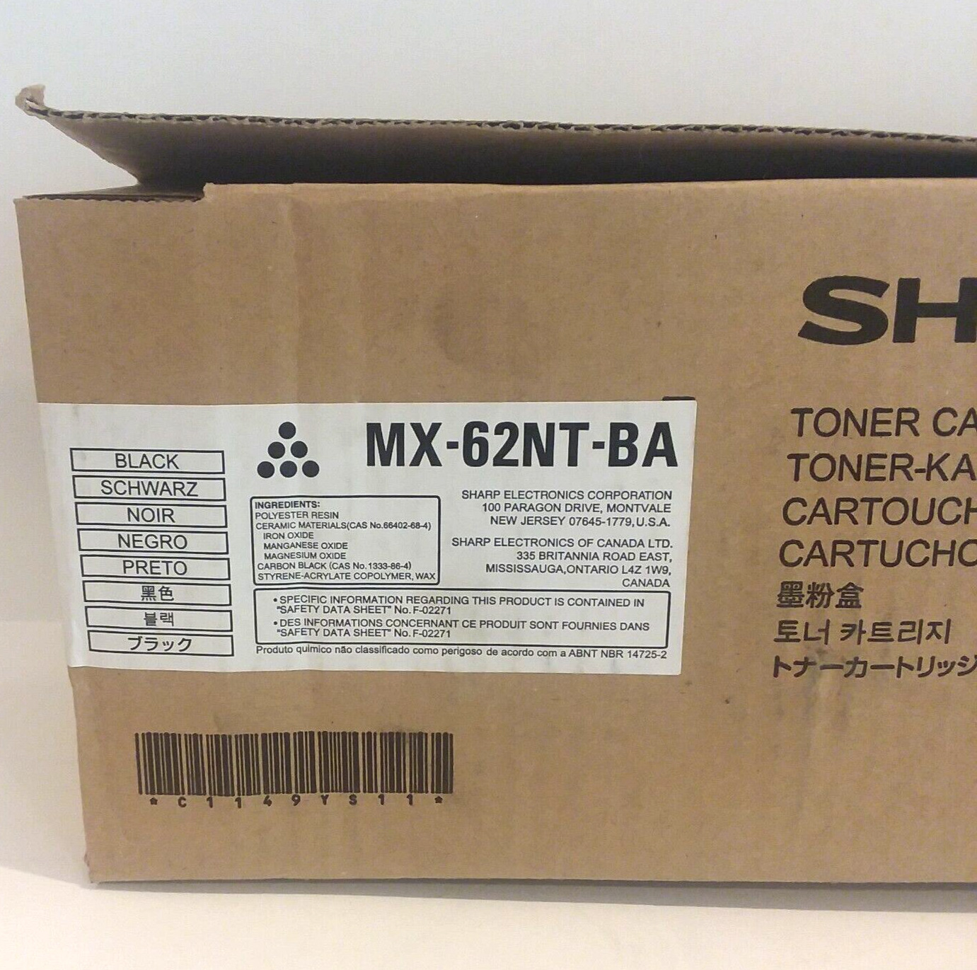 Genuine Sharp MX-62NT-BA Black Toner For MX-7580N MX-7500N MX-7040N Series NEW
