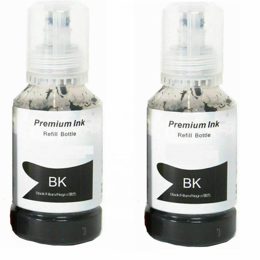 2 Black Compatible Ink Bottle Replacement for 502 T502 - For ET Series Printers