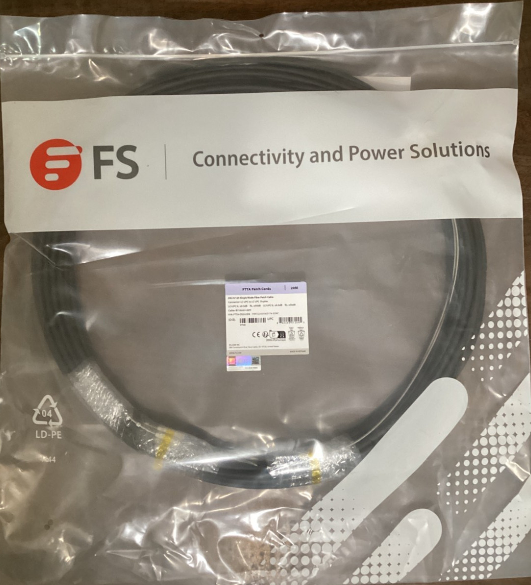 FS 20m FTTA Patch Cord OS2 9/125 Single Mode Fiber Cable LC UPC Duplex 7mm LSZH