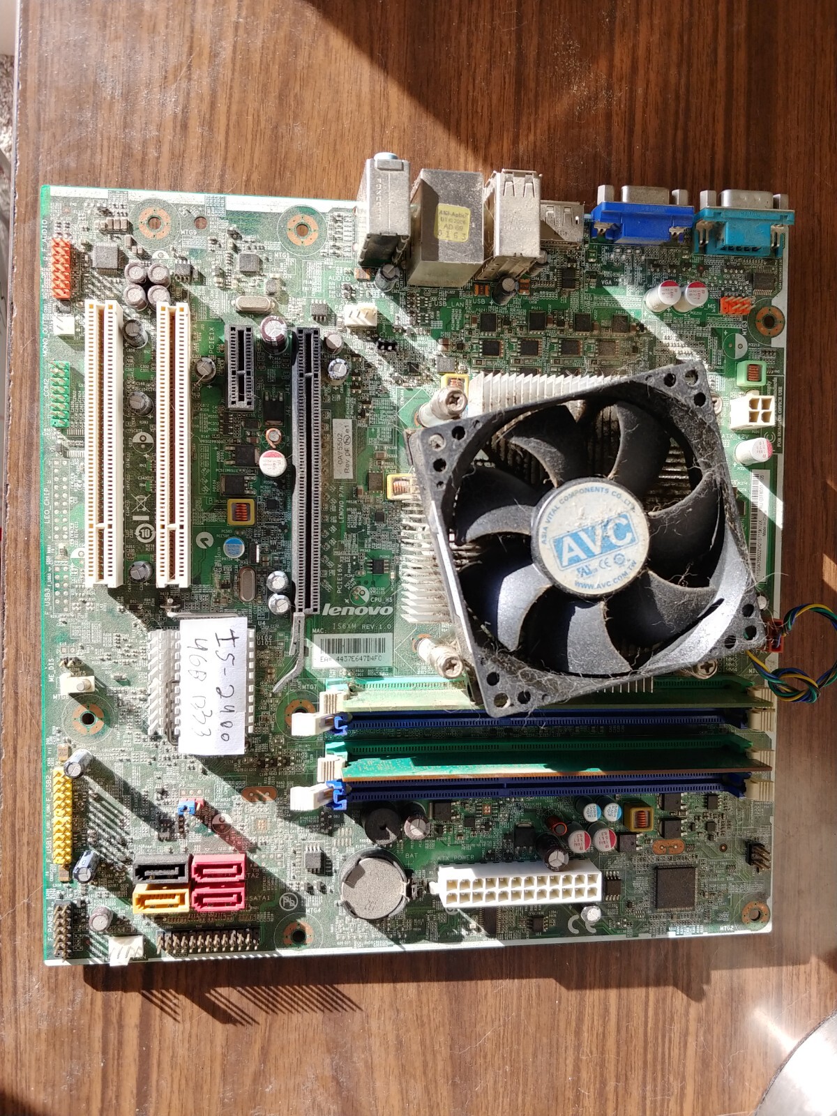 CPU RAM MOBO 5-2400, 4 GB DDR3, Lenovo IS6XM Rev 1.0 Motherboard