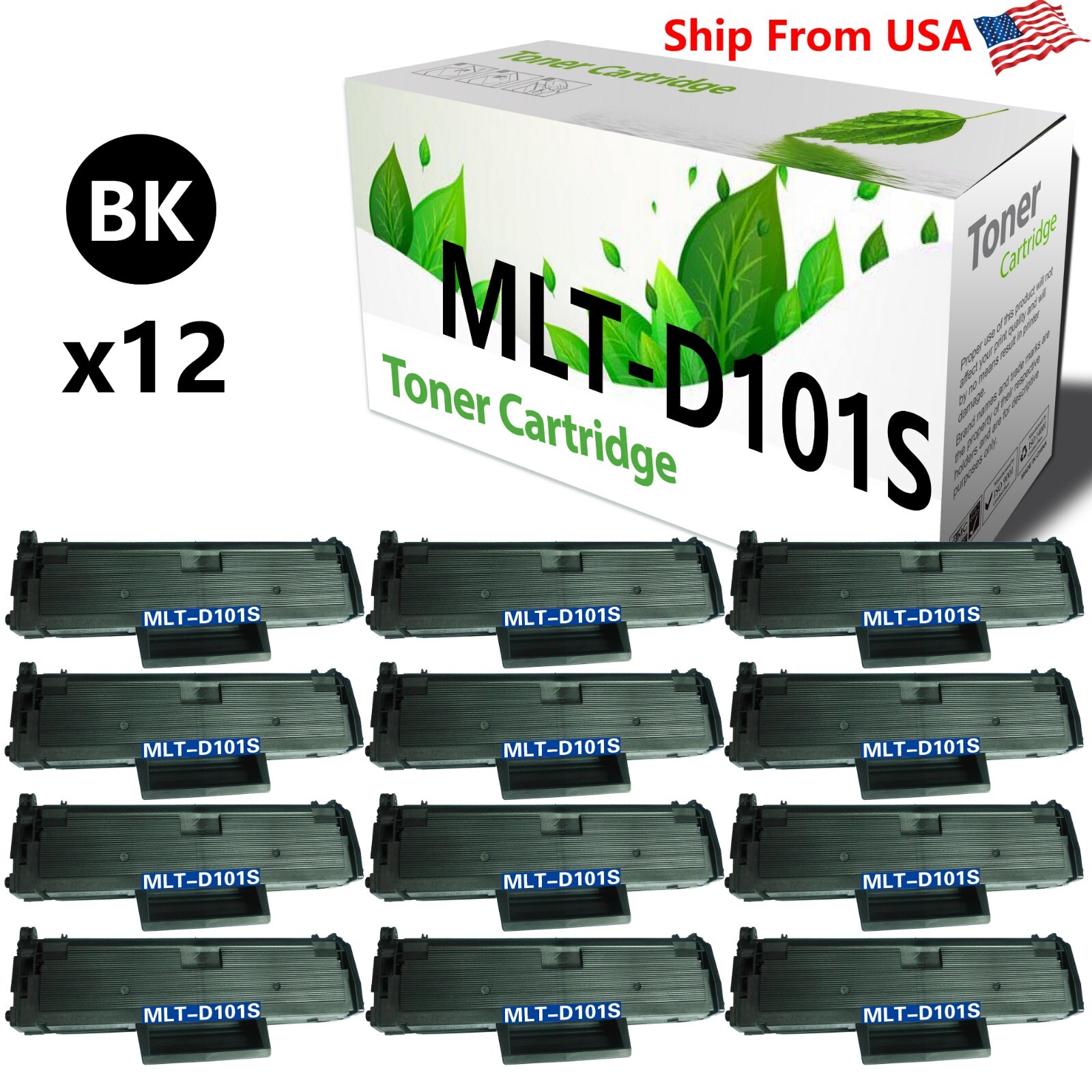 12-PACK Compatible MLTD101S D101S Toner Cartridge For SCX-3405 ML-2166w Printer