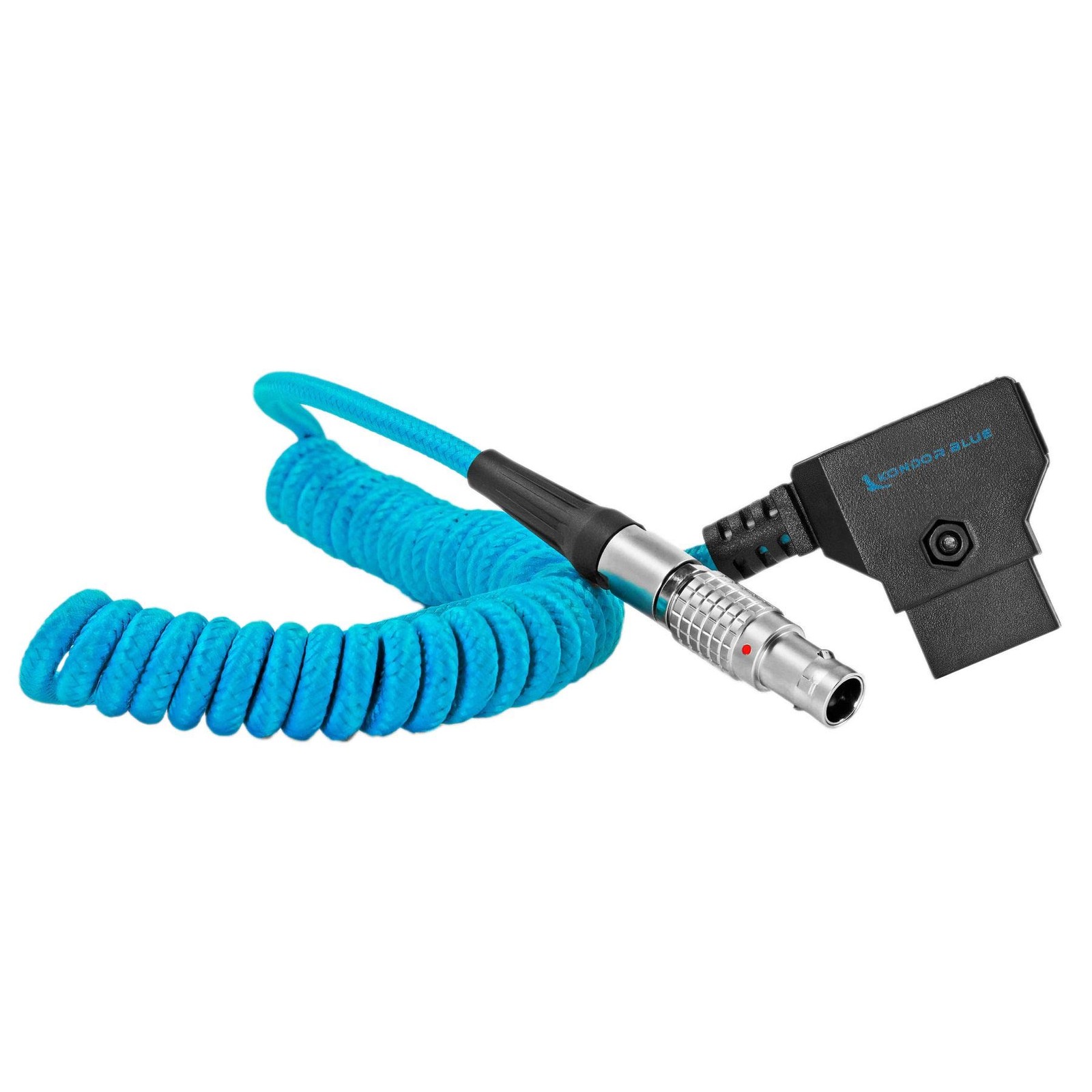 1636 Inch Coiled DTap To 2Pin LEMO 0B Male Power Cable Blackmagic Blue