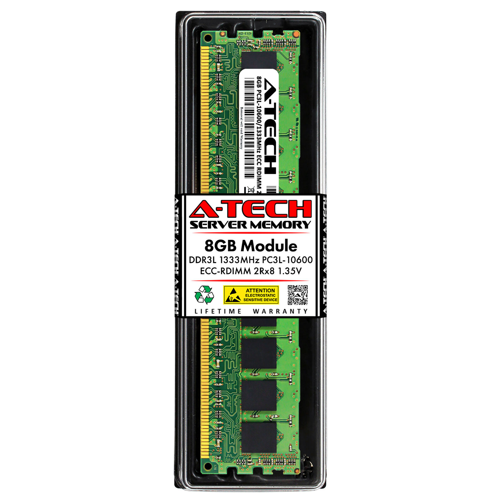 8GB 2Rx8 PC3L-10600R ECC REG RDIMM (IBM 00D4985 Equivalent) Server Memory RAM