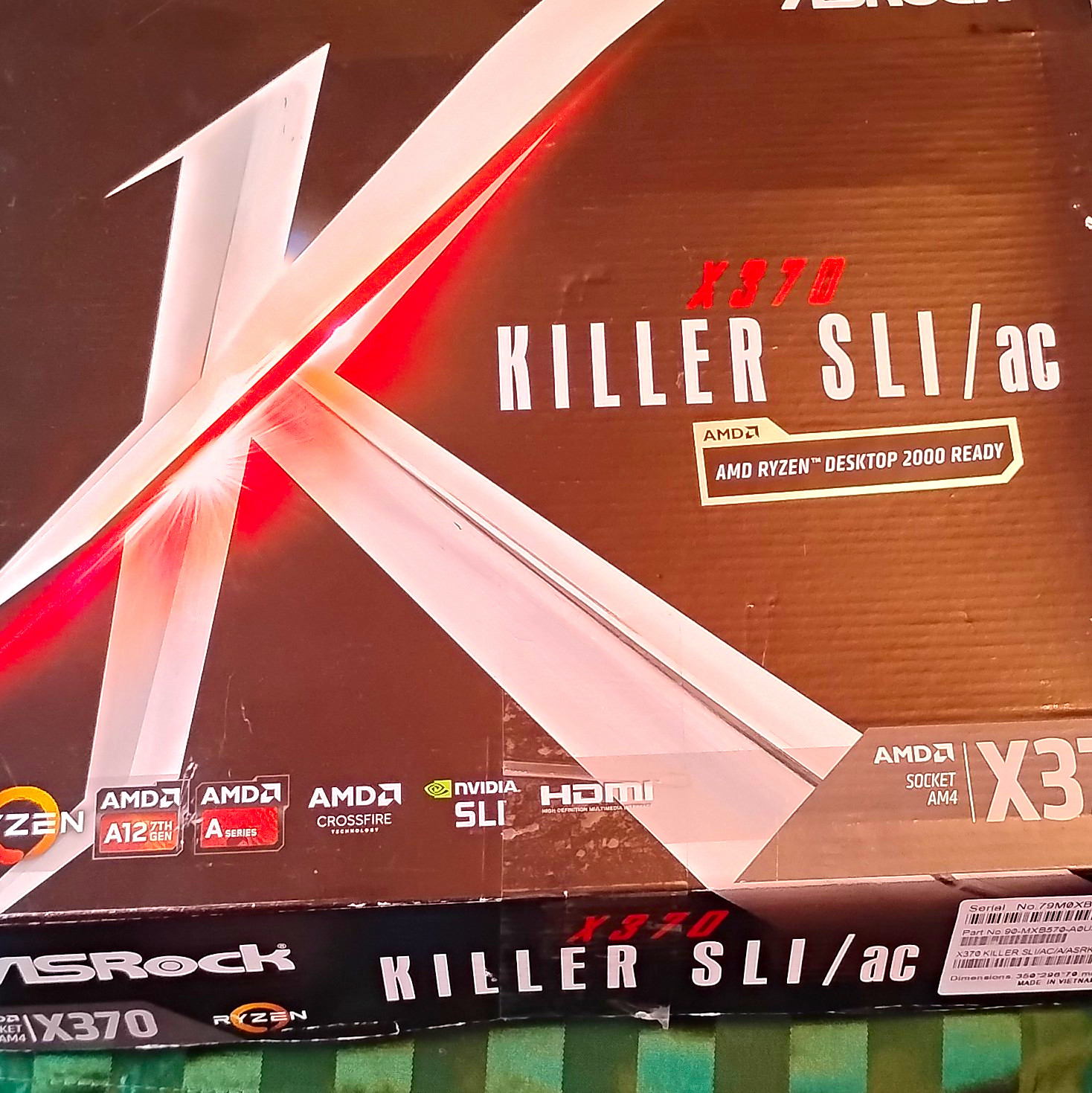 ASRock X370 Killer SLI/ac AM4 ATX Motherboard - Open Box .New
