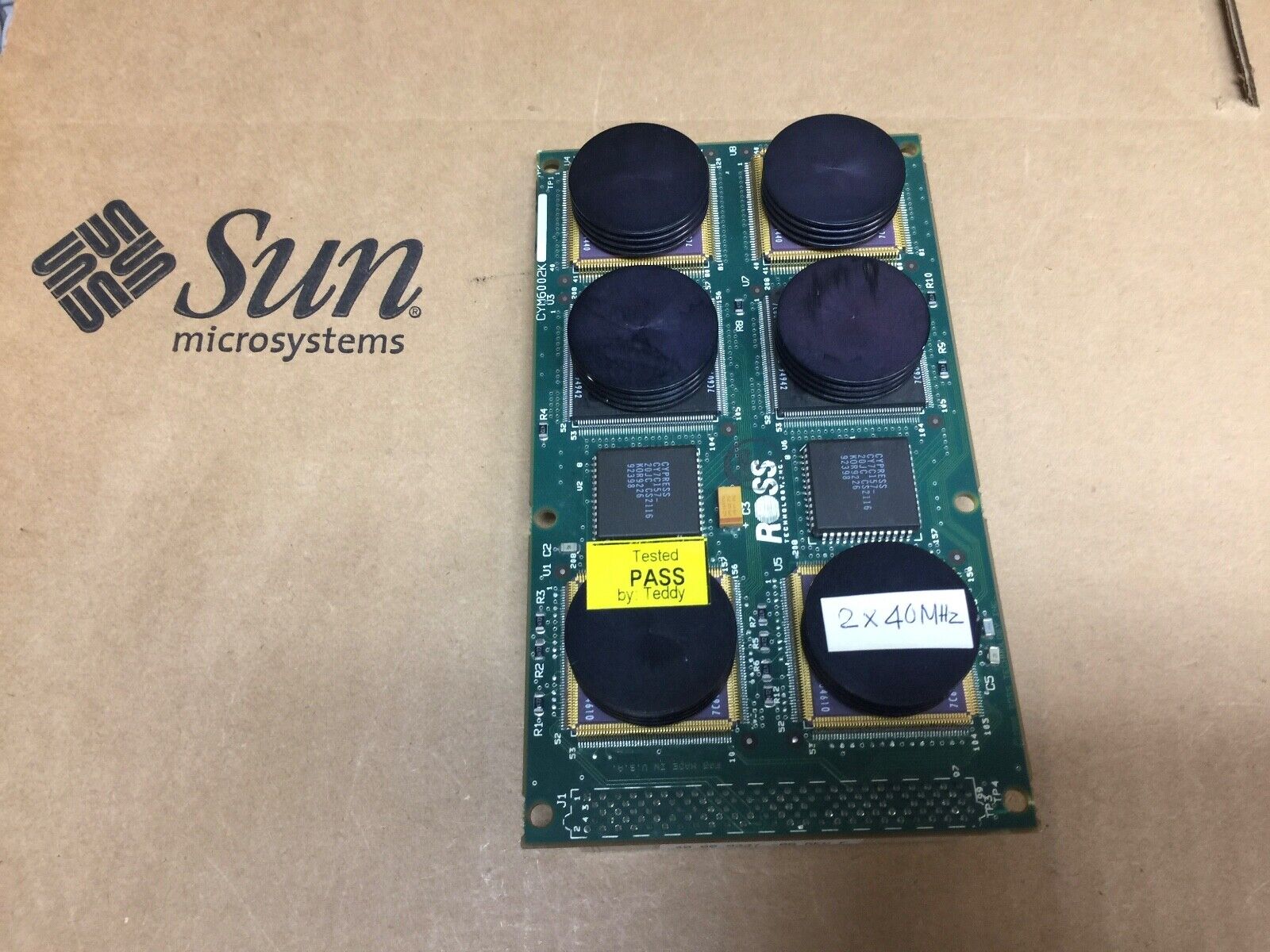 SUN 370-1388,ROSS 2x40Mhz CPU-Module , CYM6002K, CY601/CY605c ,     Test-PASS
