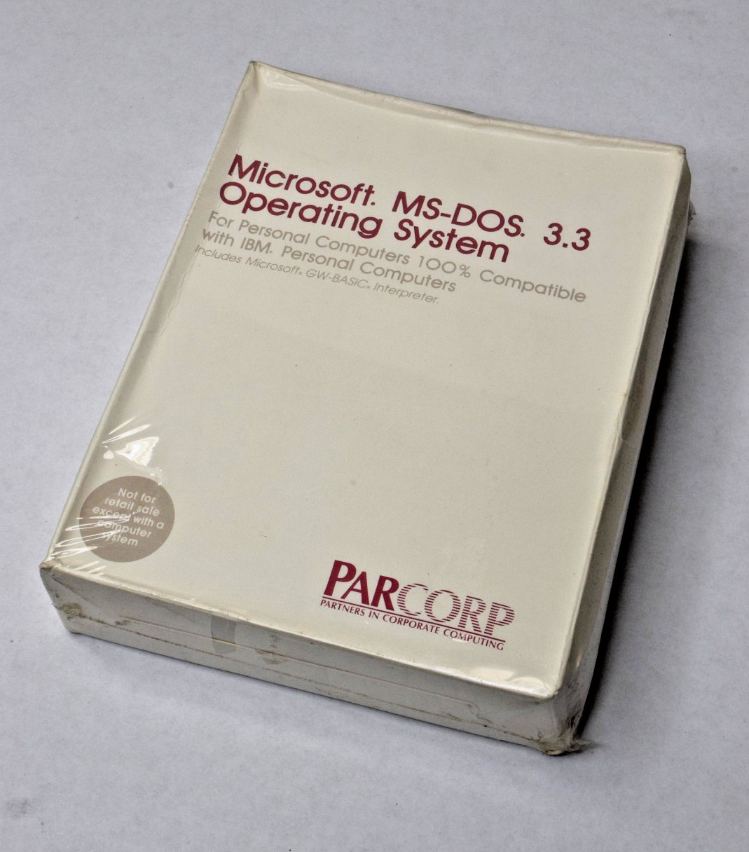 Microsoft MS-DOS MSDOS 3.3 Operating System Big Box Parcorp OEM - NEW SEALED