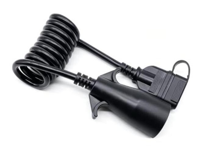 Trailer Adapter 7 Way Round to 5 Way Pin Flat Wire Coiled