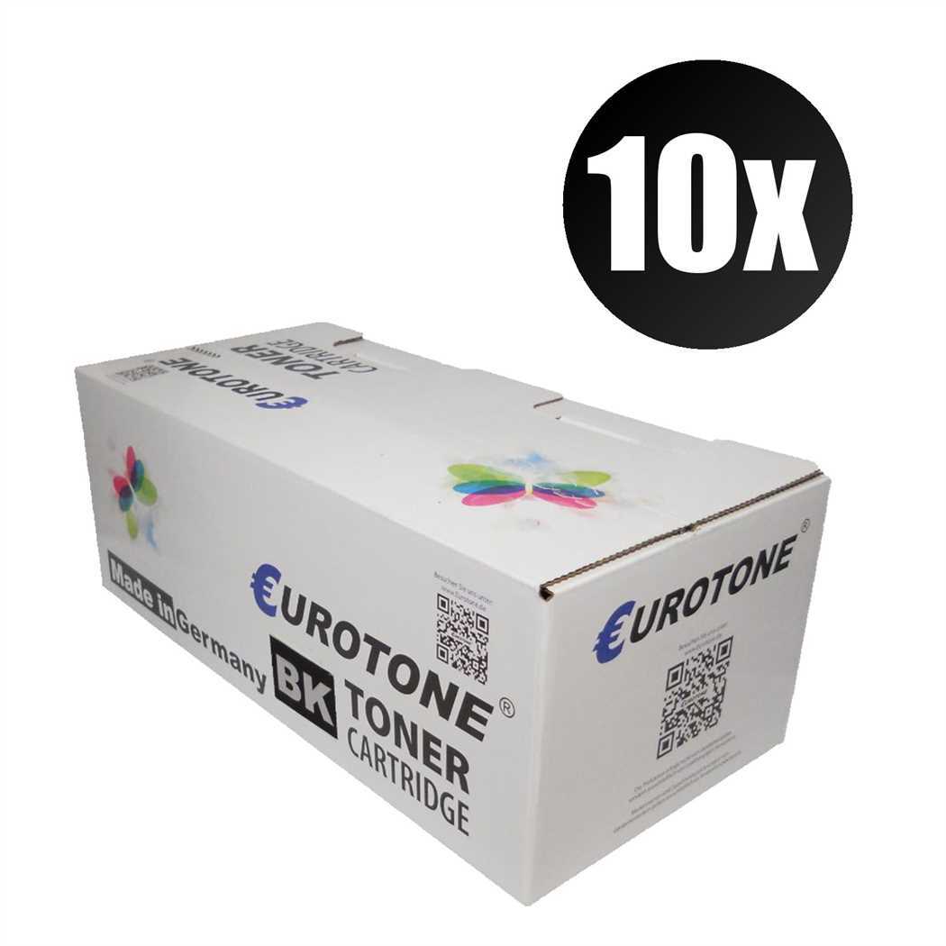 10x Eco Eurotone Cartridge Black F R Xerox Workcentre 5021 With Ca. 9.000 Pages