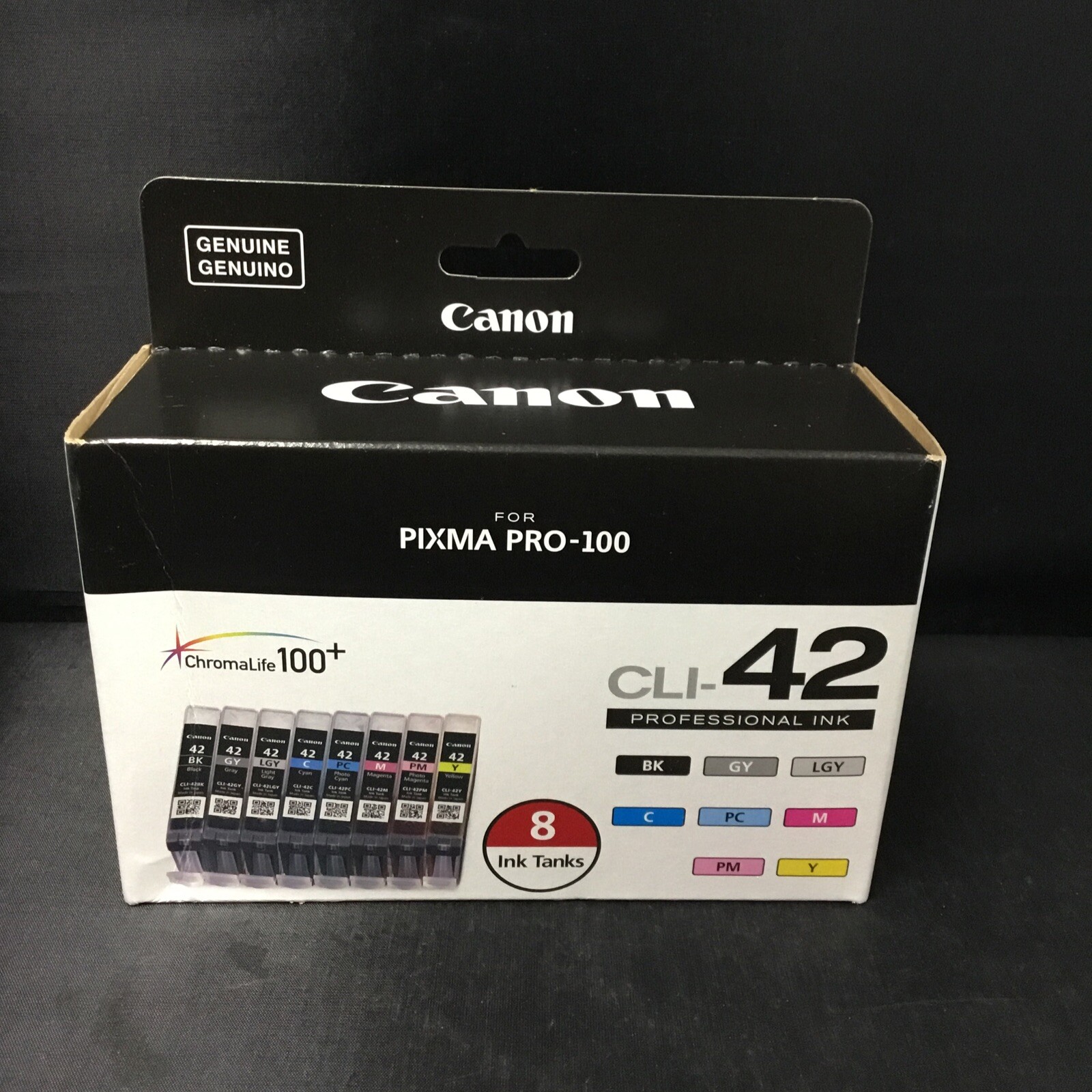 Genuine Canon CLI-42 (6384B007) Ink Cartridges - 8 Pack Brand New